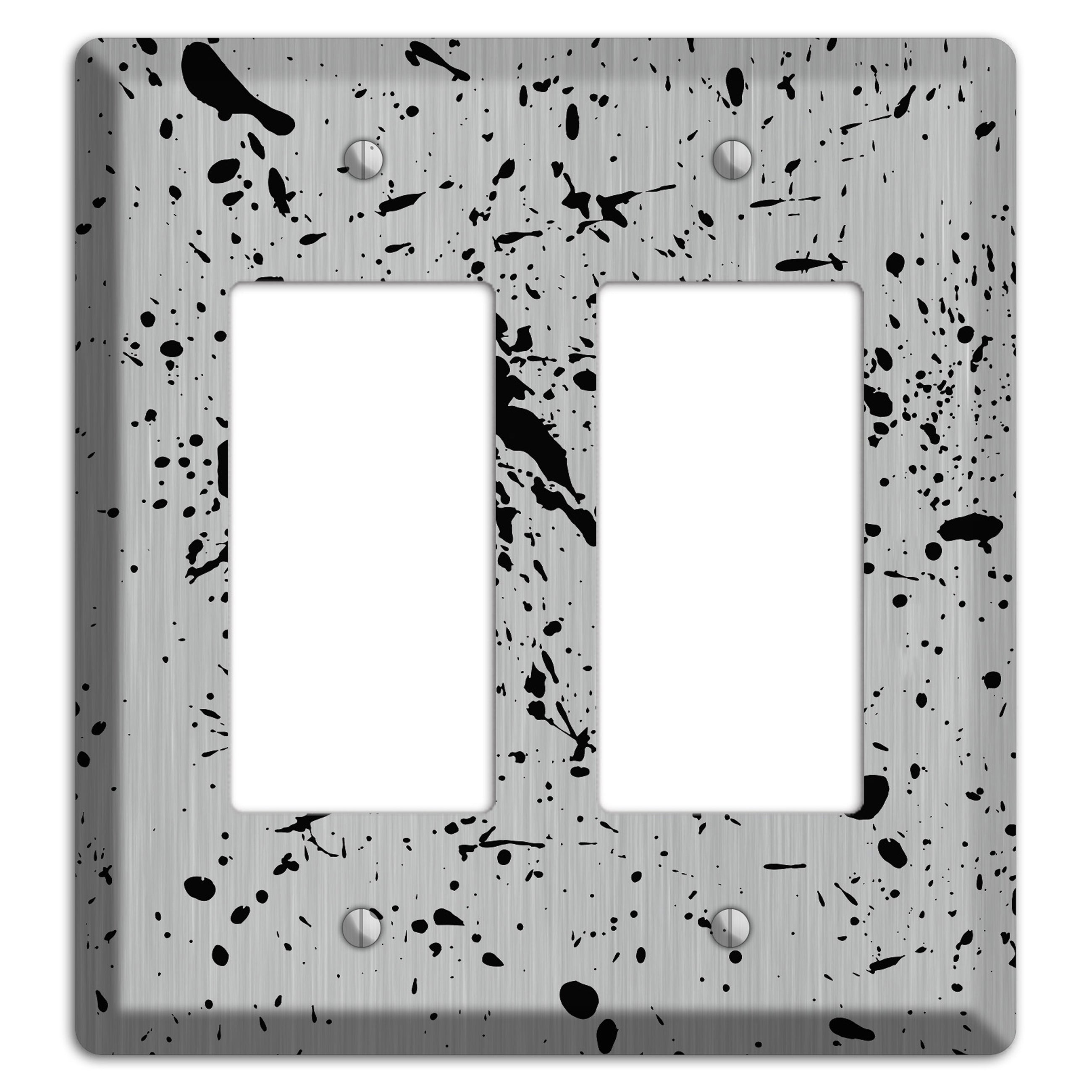 Ink Splash 4 Stainless 2 Rocker Wallplate