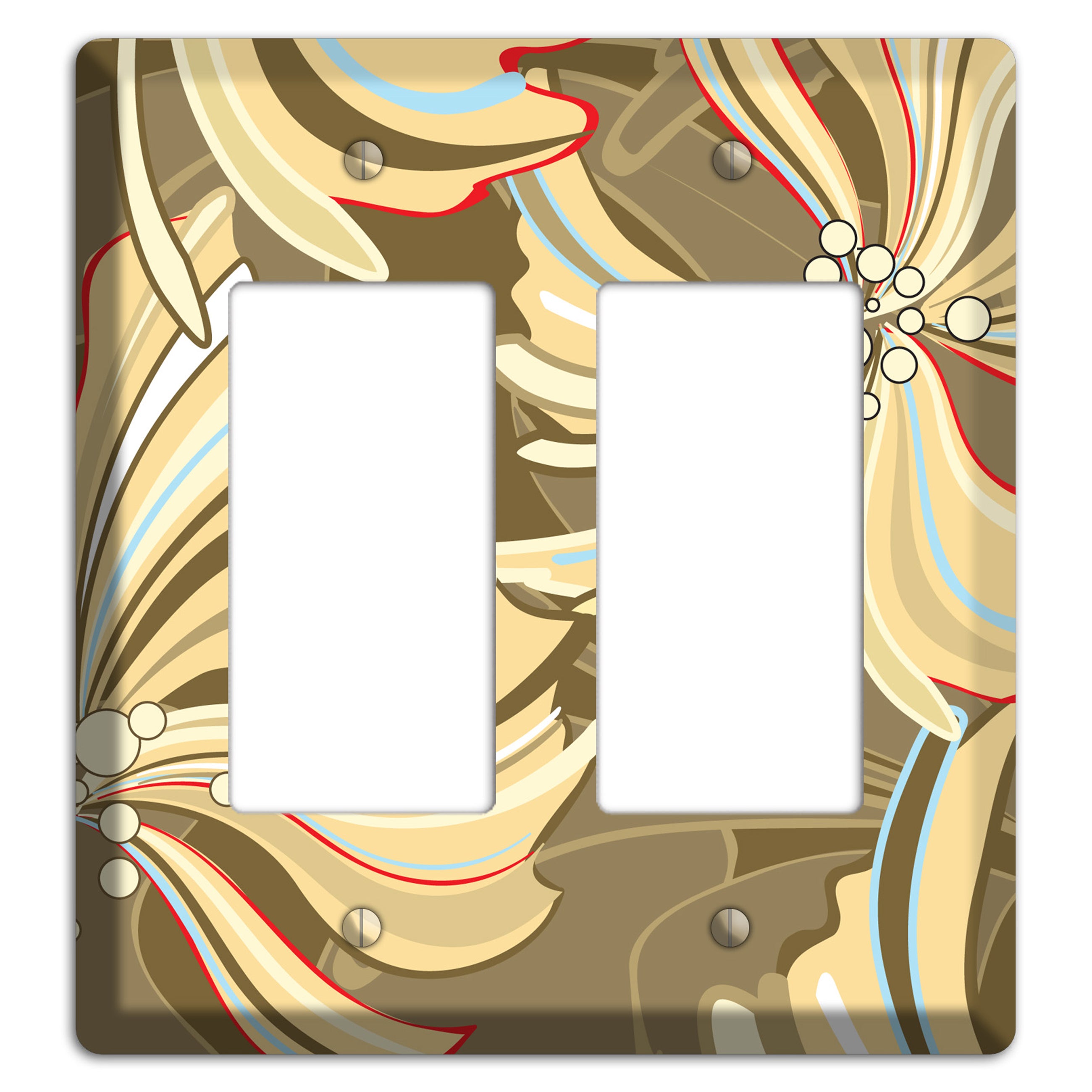 Brown Deco Blossoms 2 Rocker Wallplate