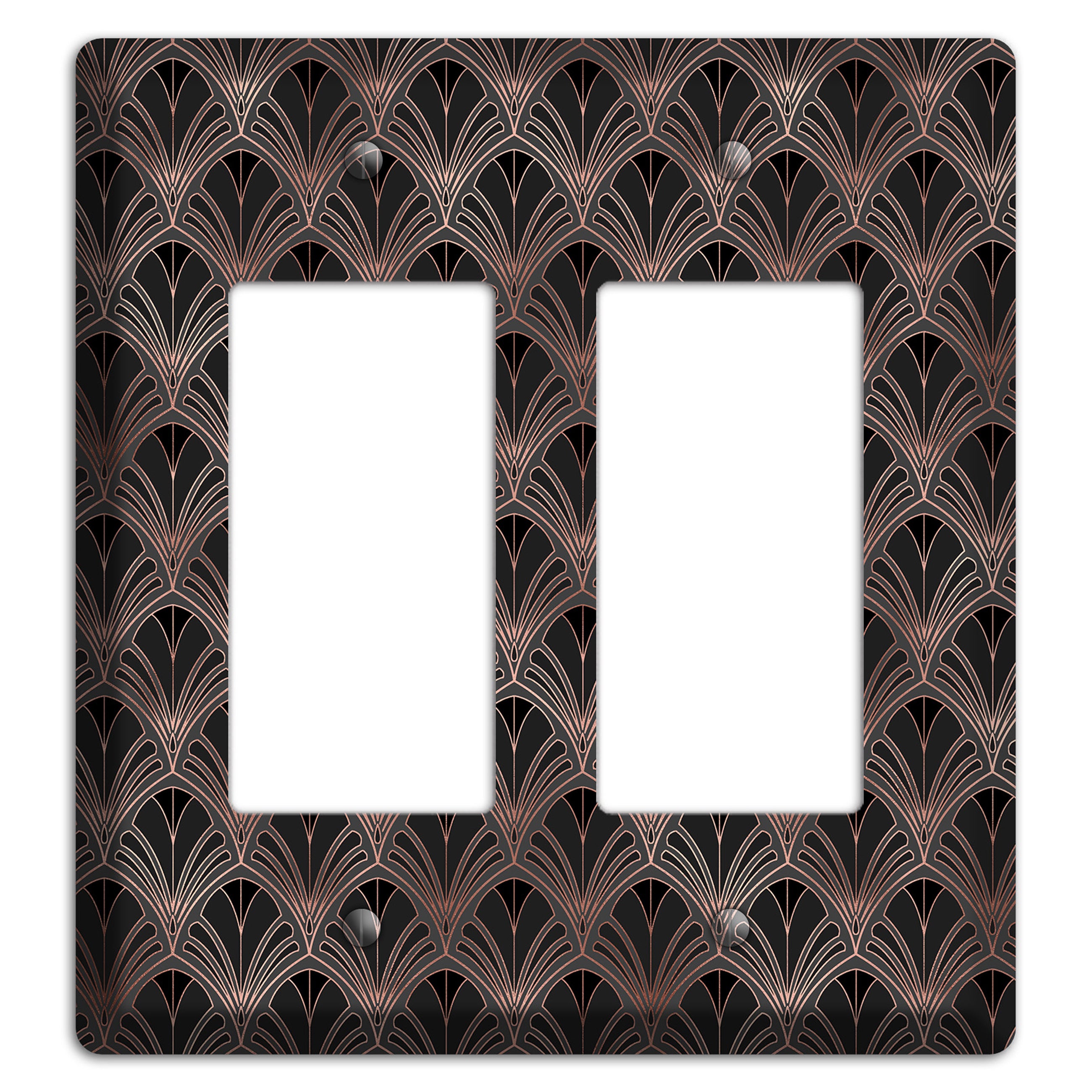 Black and Rose Deco 2 Rocker Wallplate