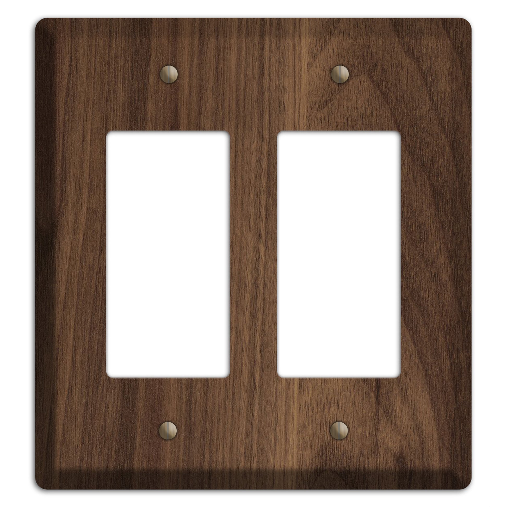Walnut Wood Double Rocker Cover Plate