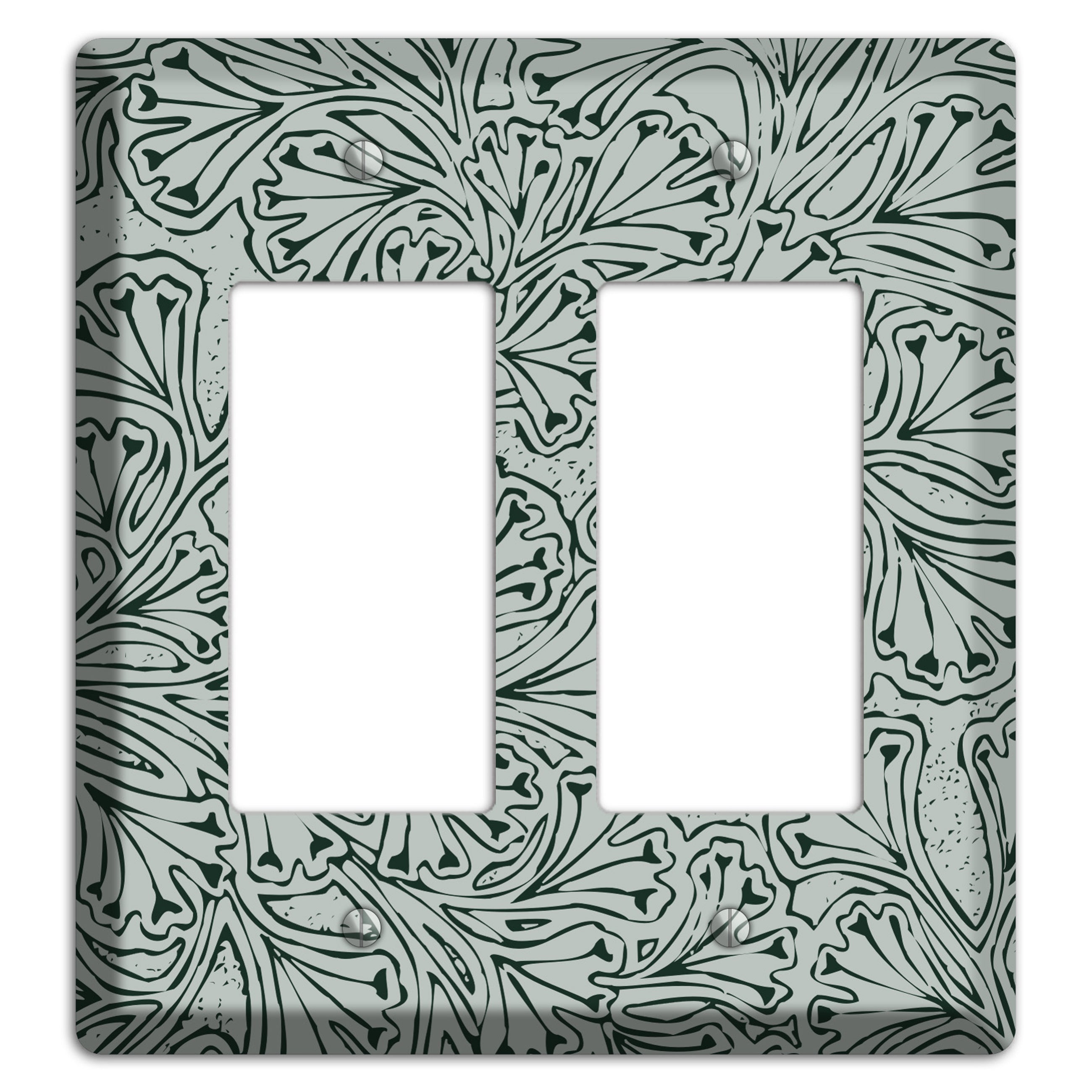 Deco Grey Interlocking Floral 2 Rocker Wallplate