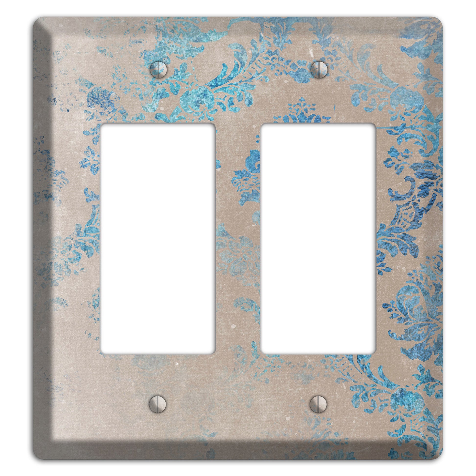 Pewter Whimsical Damask 2 Rocker Wallplate