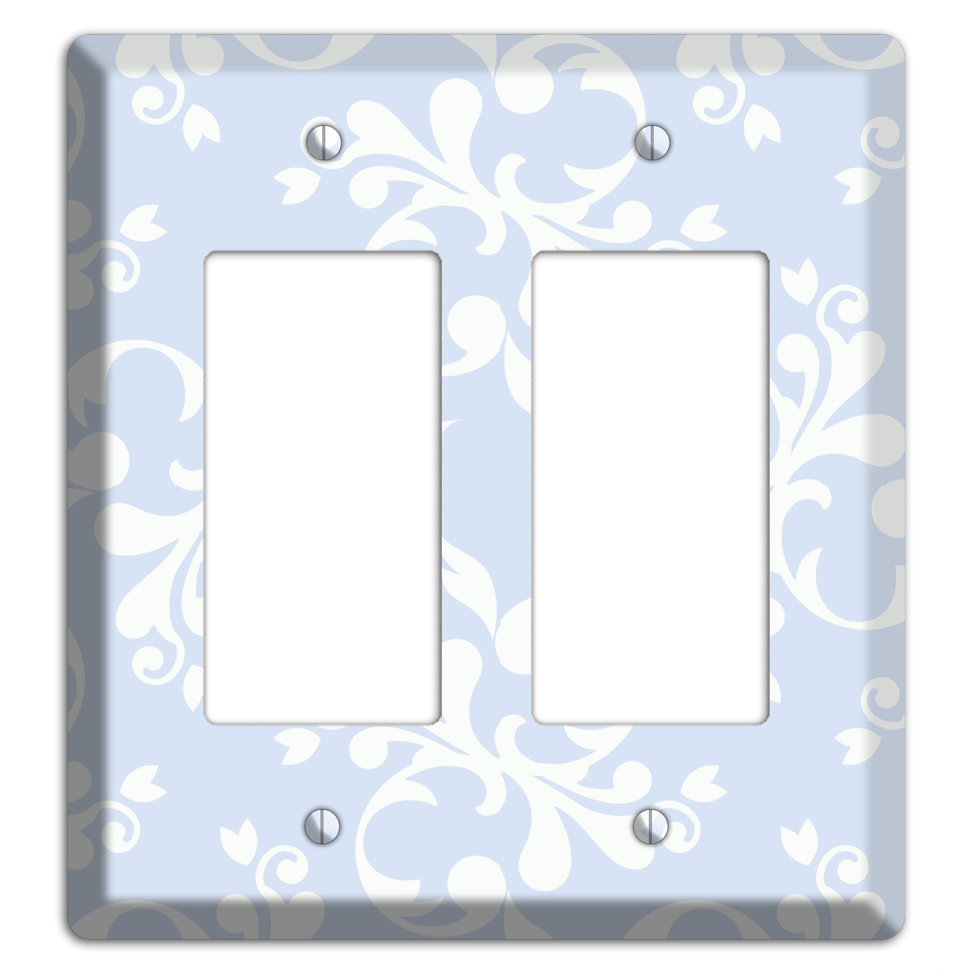 Light Blue Victorian Toile 2 Rocker Wallplate