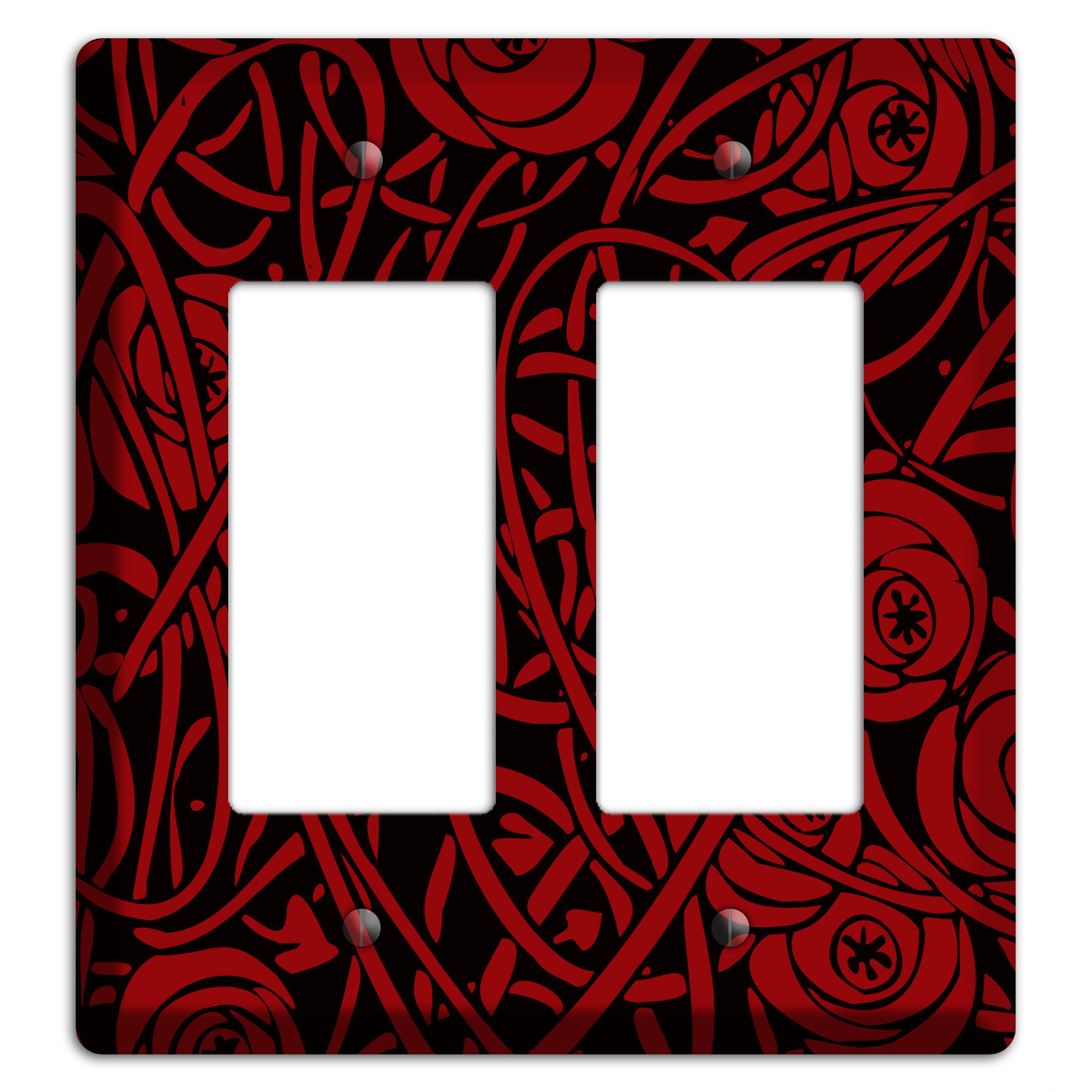 Red Deco Floral 2 Rocker Wallplate