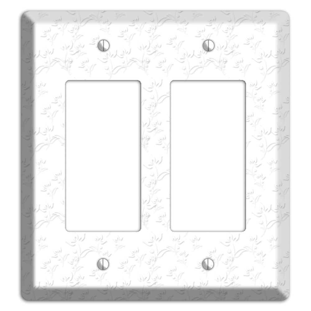 White with Grey Sprig 2 Rocker Wallplate