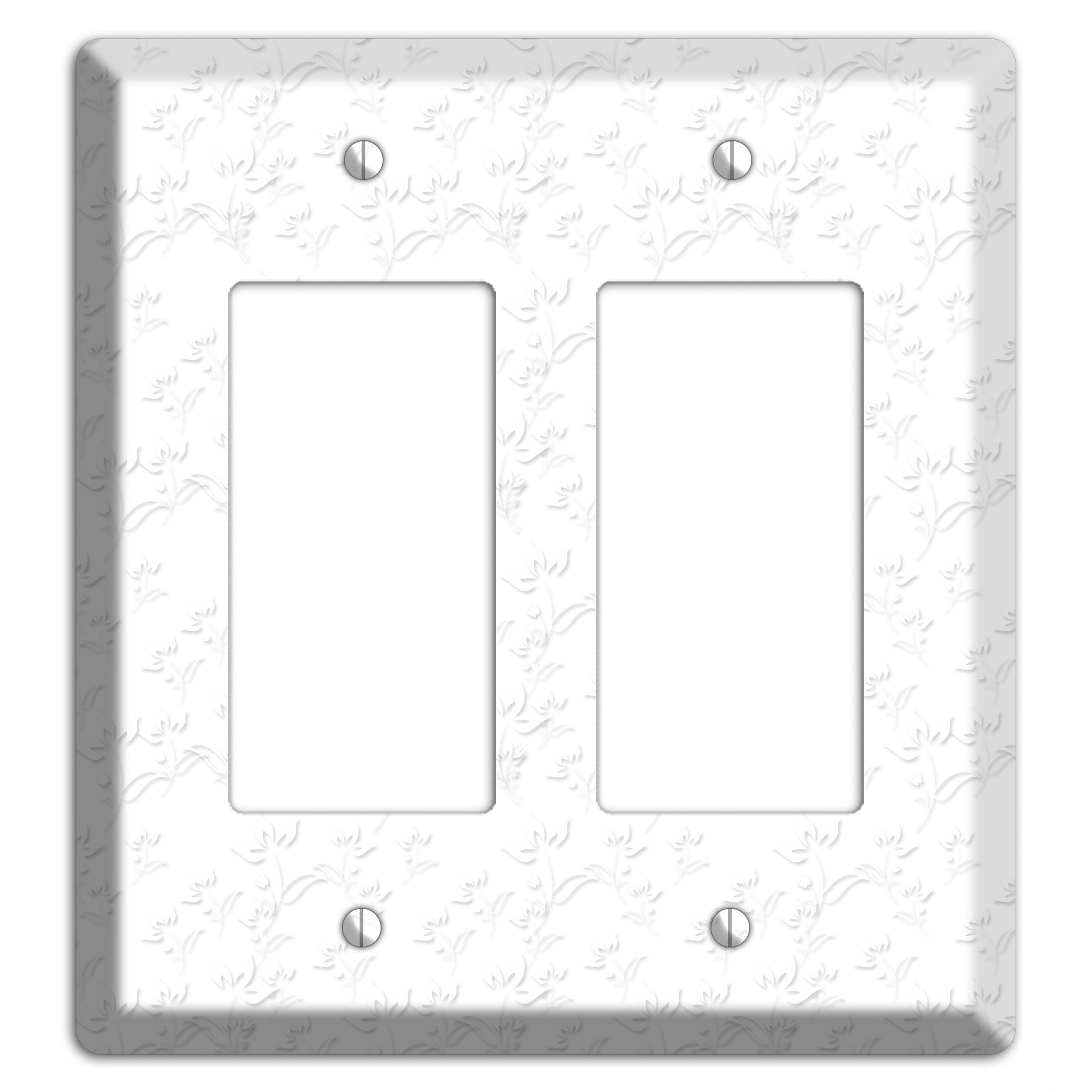 White with Grey Sprig 2 Rocker Wallplate