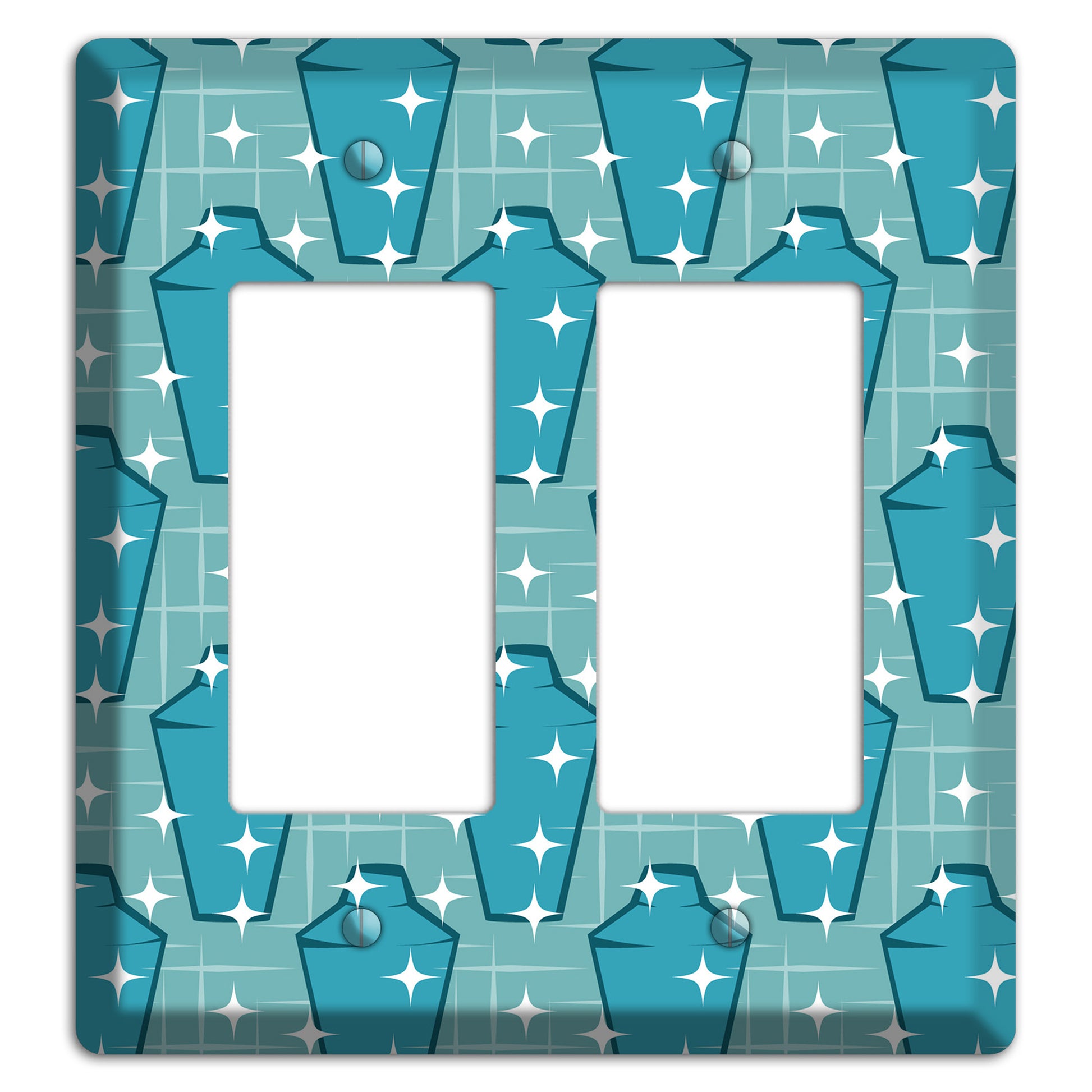 Blue and Teal Shaker 2 Rocker Wallplate