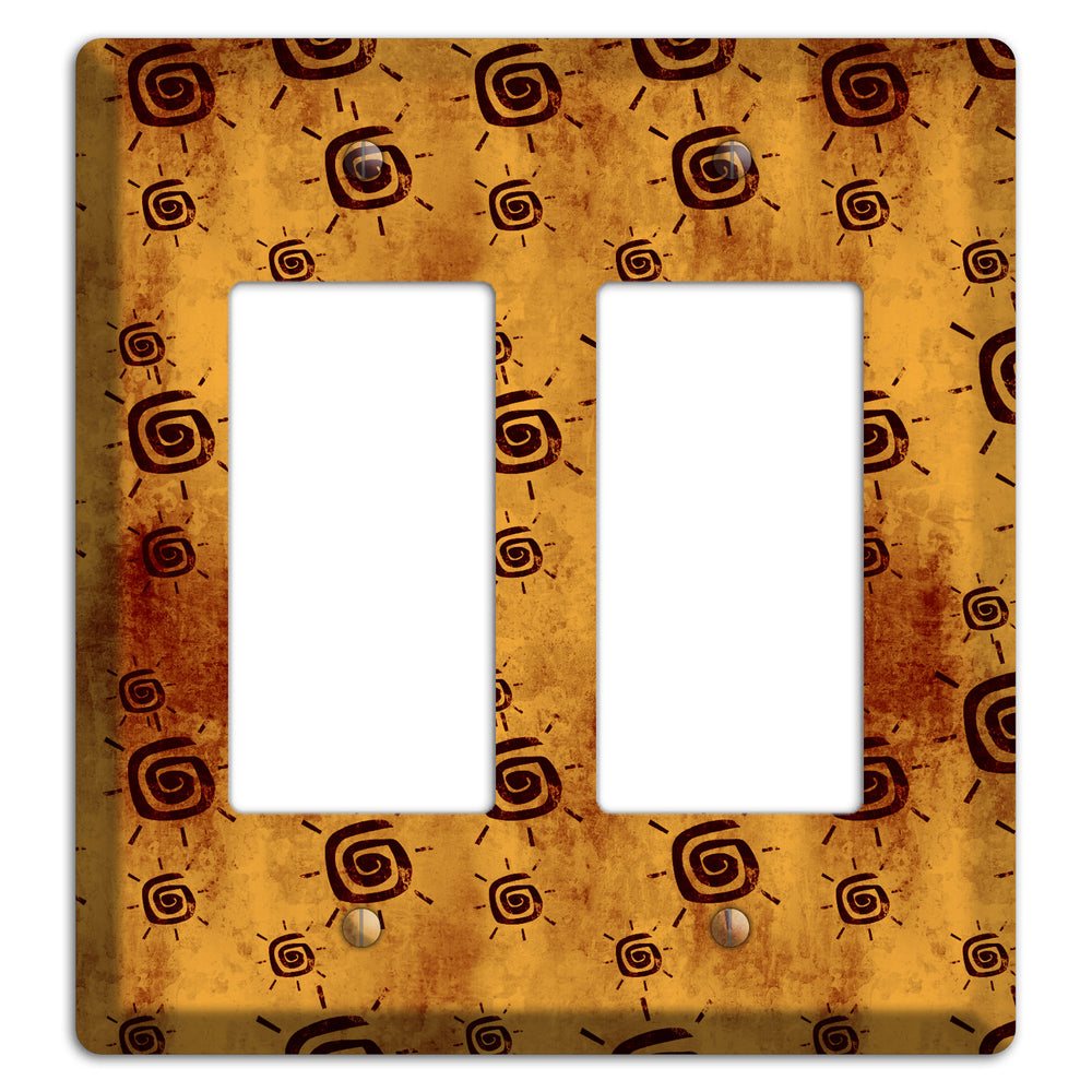 Mustard with Maroon Swirl 2 Rocker Wallplate