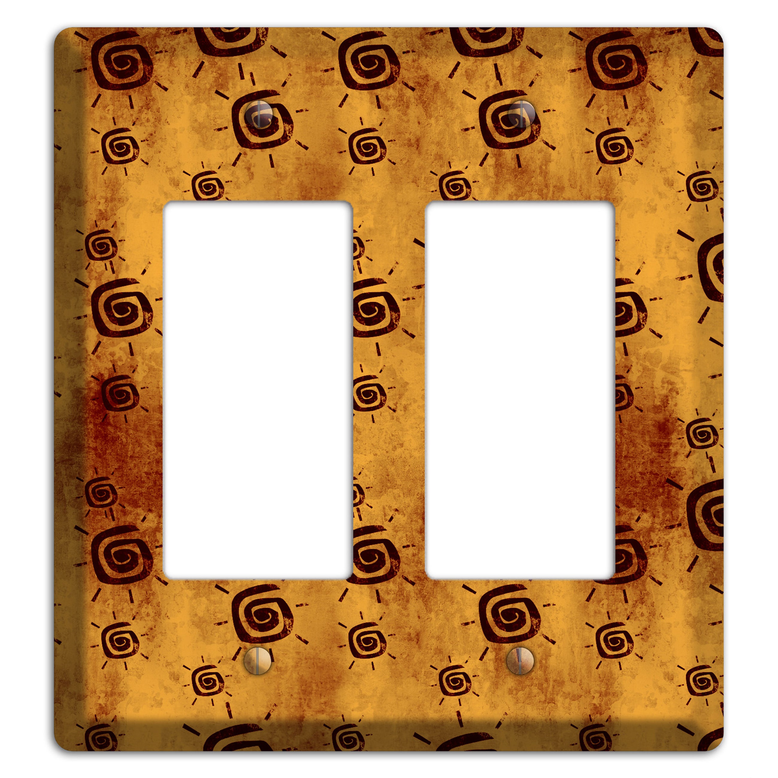Mustard with Maroon Swirl 2 Rocker Wallplate