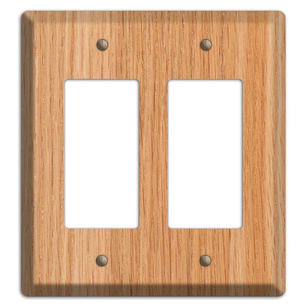 Red Oak Wood Double Rocker Cover Plate