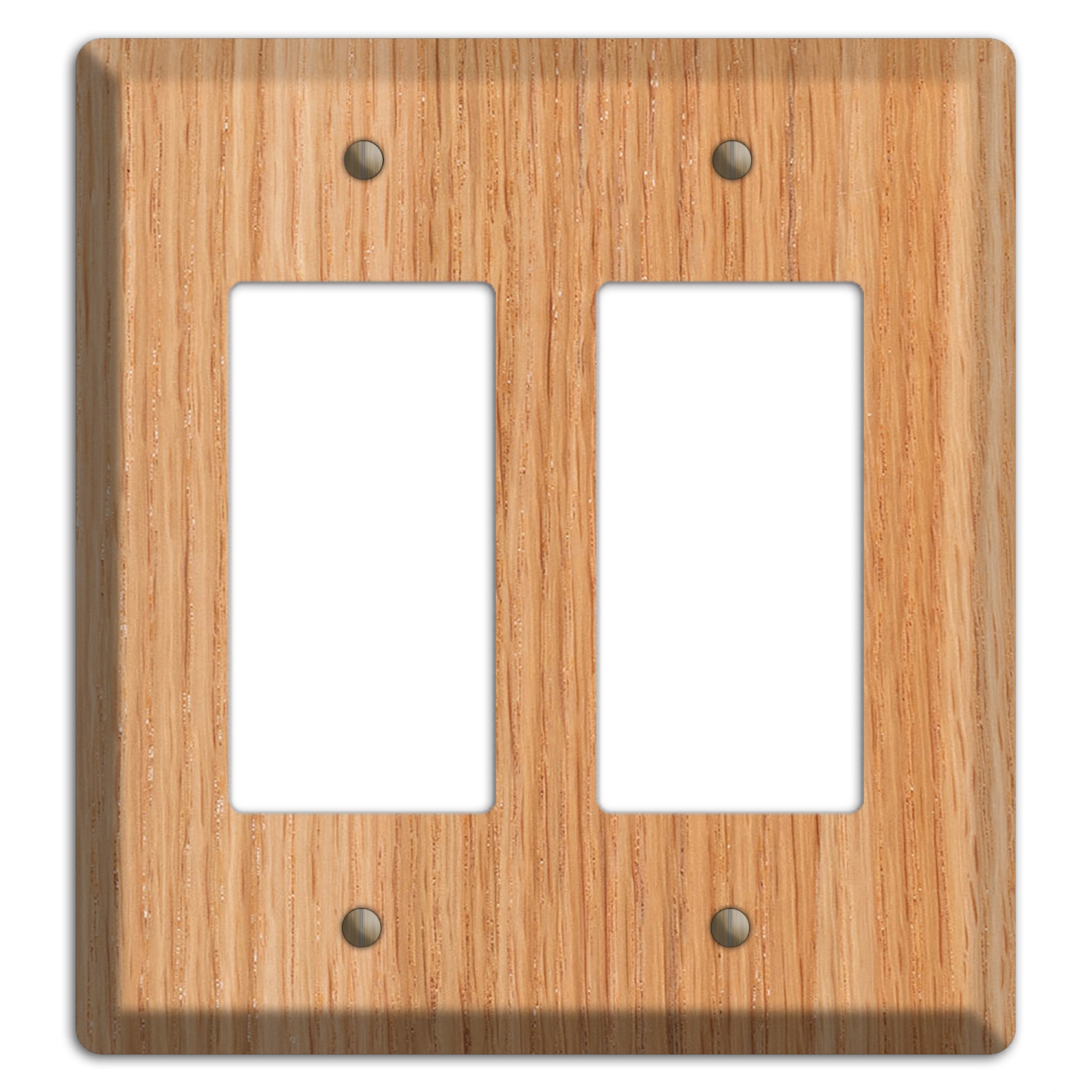 Red Oak Wood Double Rocker Cover Plate