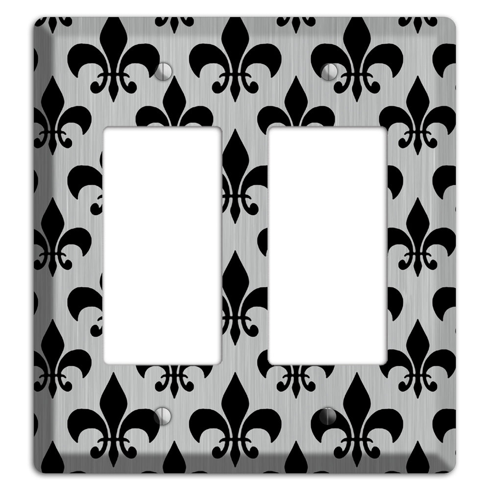 Fleur de Lis Stainless Steel 2 Rocker Wallplate