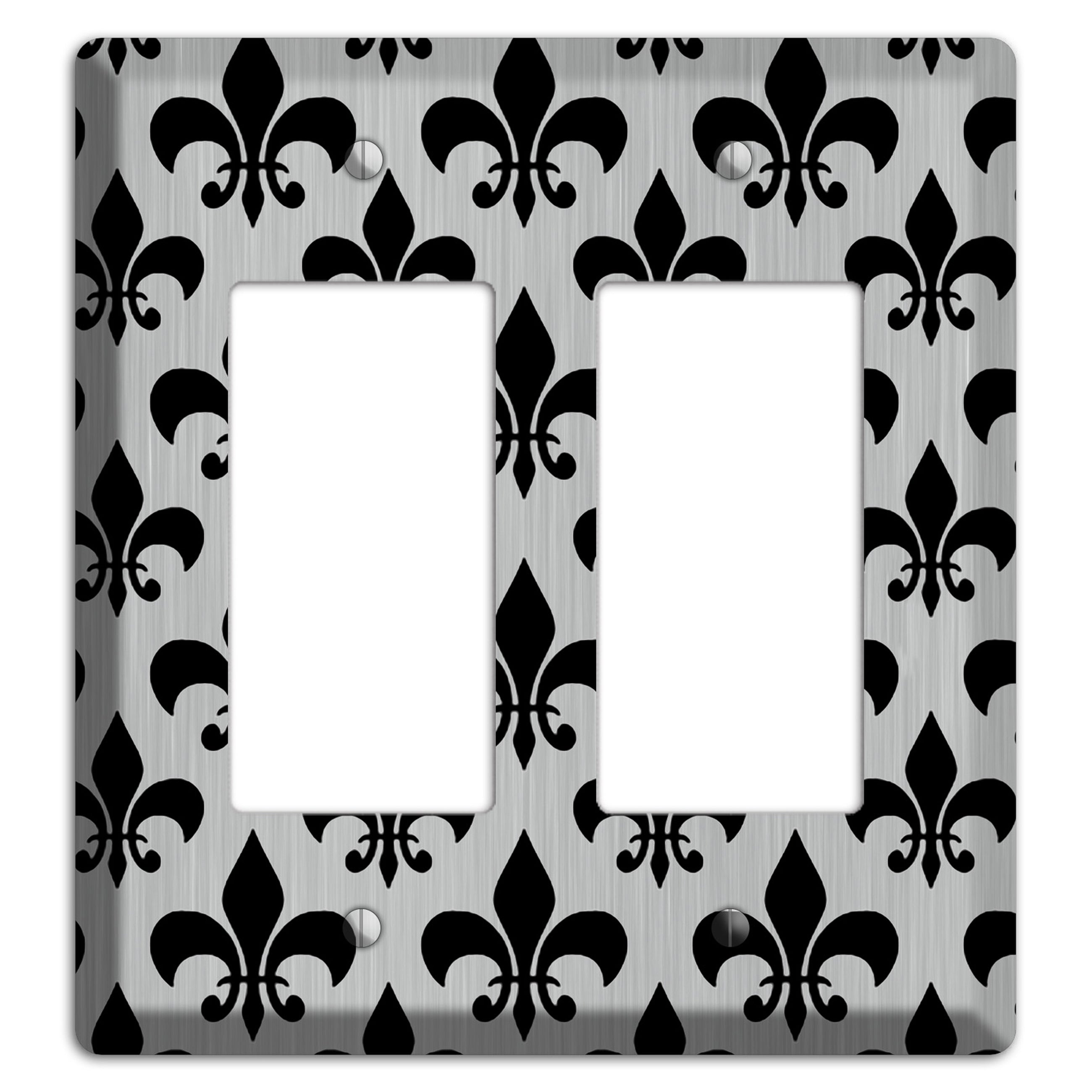 Fleur de Lis Stainless 2 Rocker Wallplate