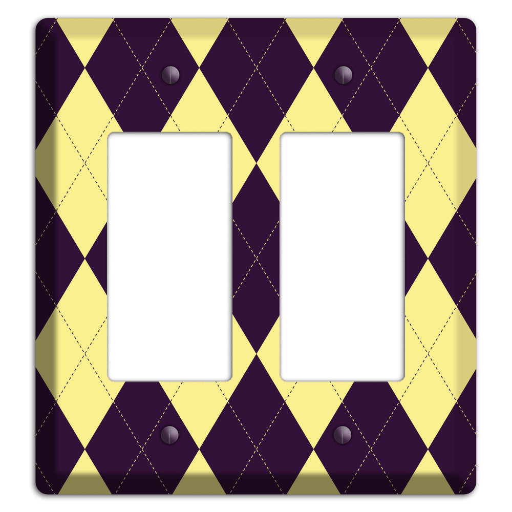 Yellow and Black Argyle 2 Rocker Wallplate