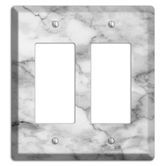 Gray and White Marble 2 Rocker Wallplate