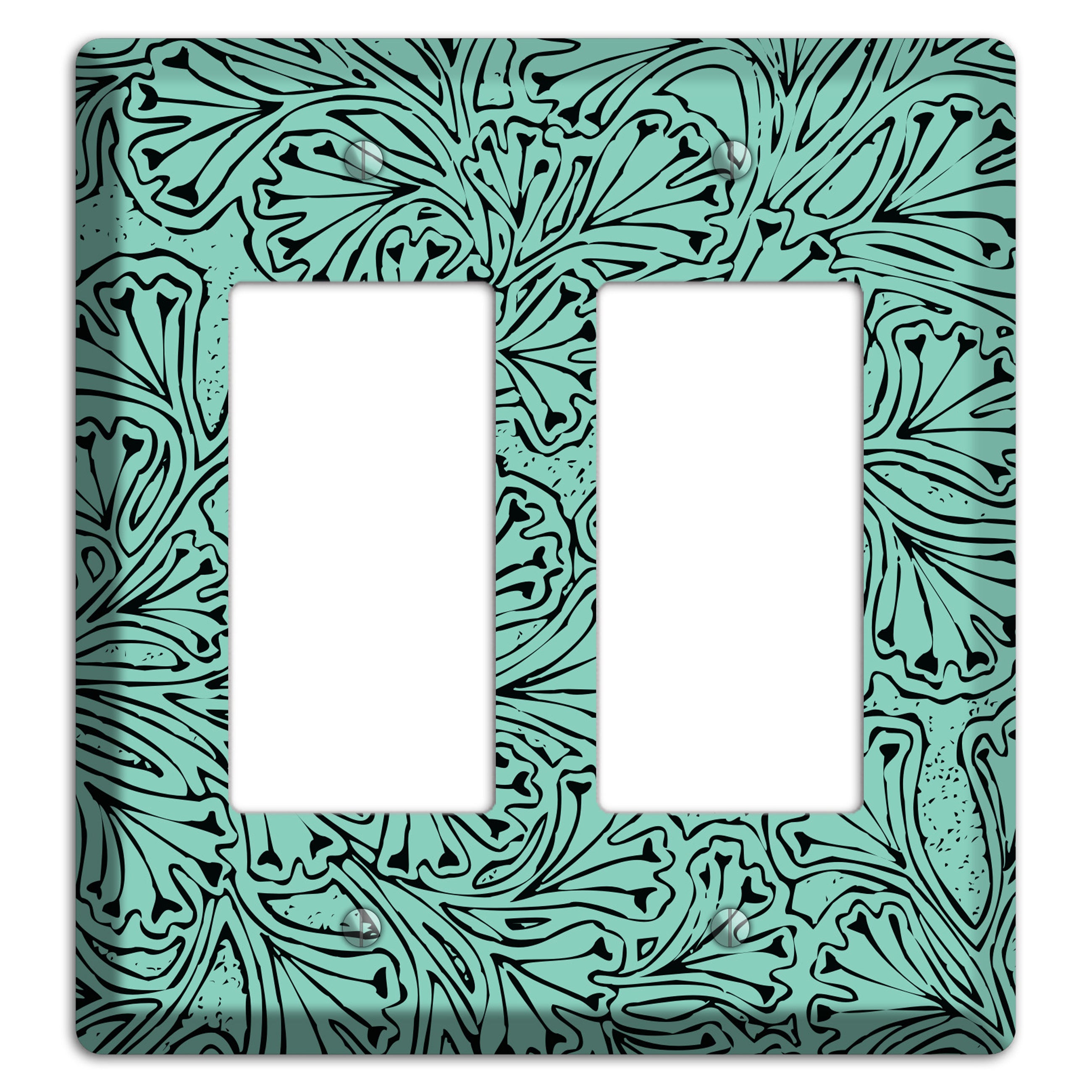 Deco Olive Interlocking Floral 2 Rocker Wallplate
