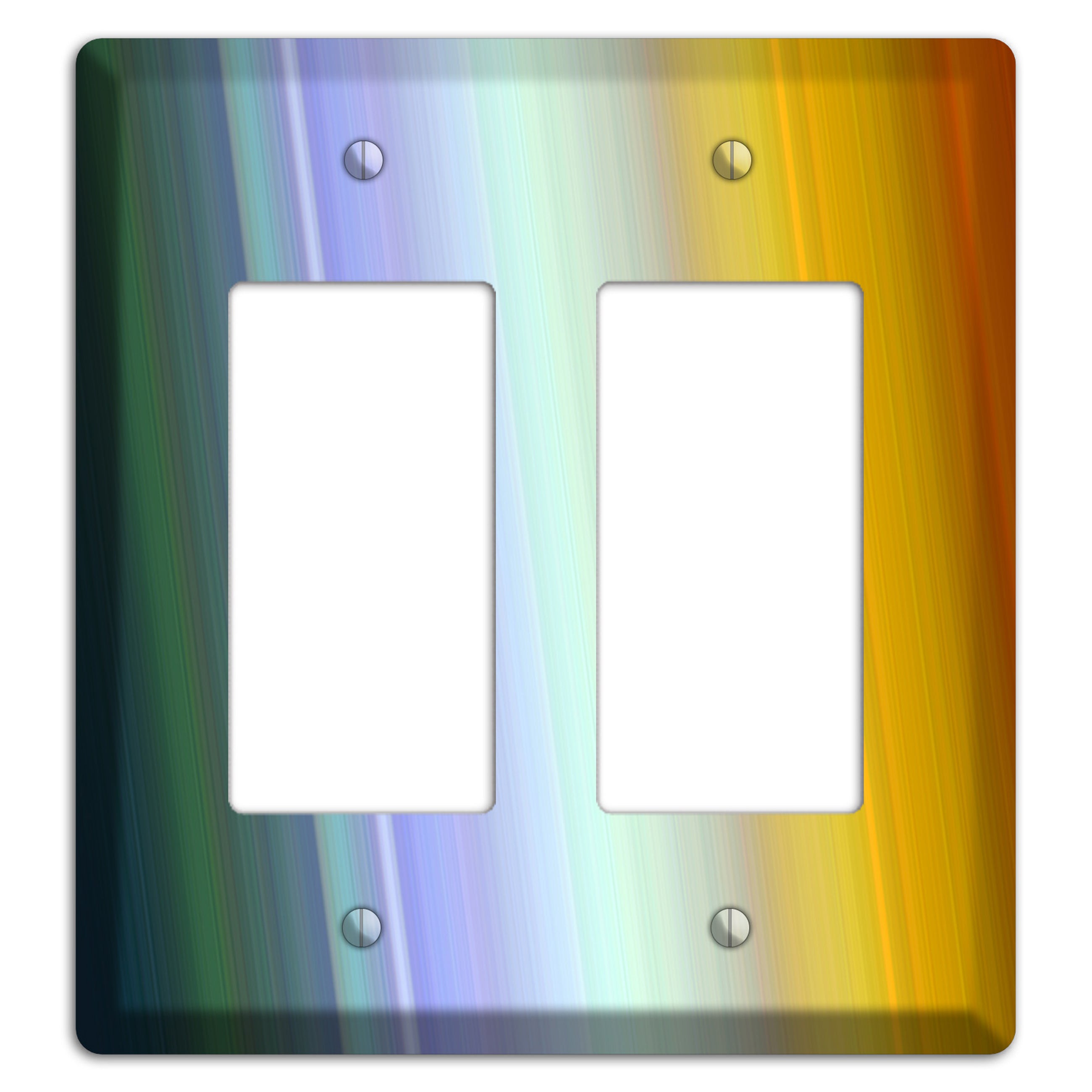 Green Teal Lavender Yellow Ray of Light 2 Rocker Wallplate