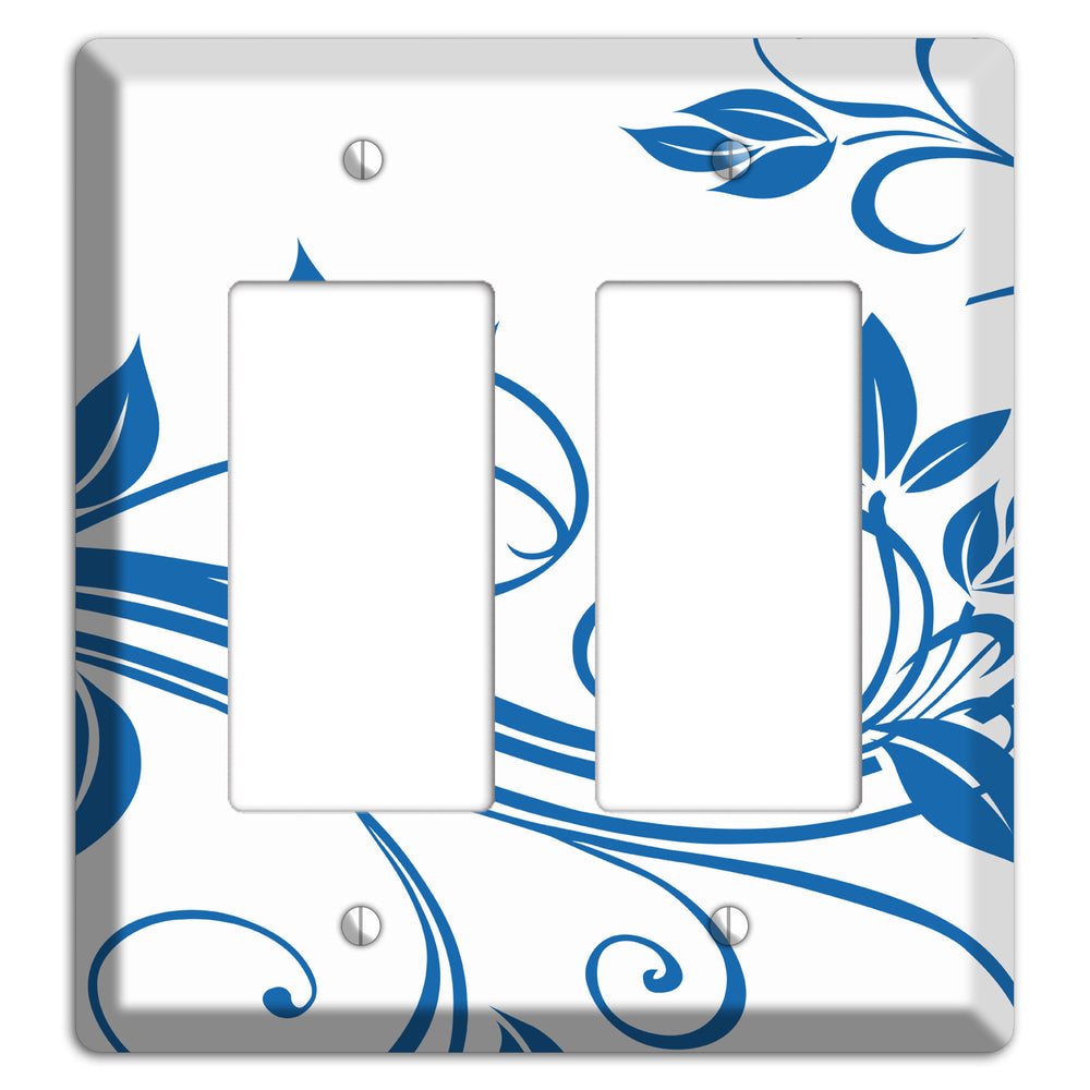 Black and White Sprig 2 Rocker Wallplate