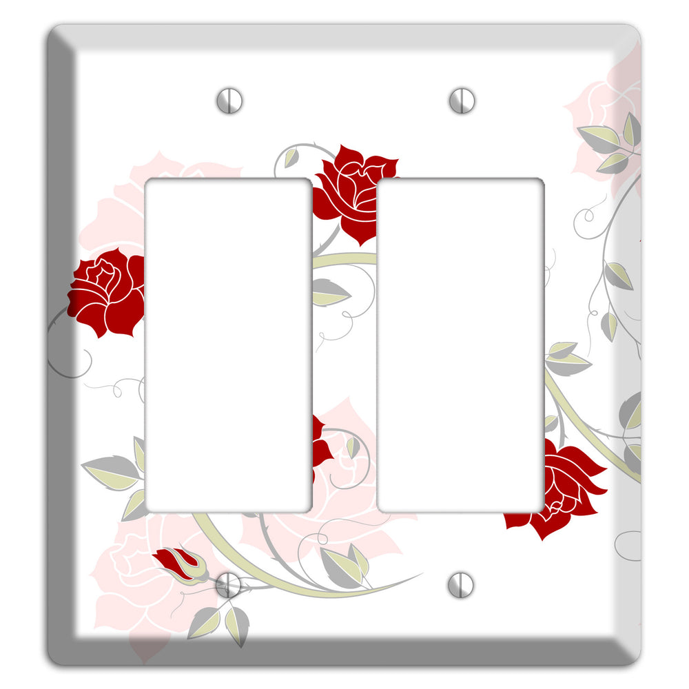 Red Rose 2 Rocker Wallplate