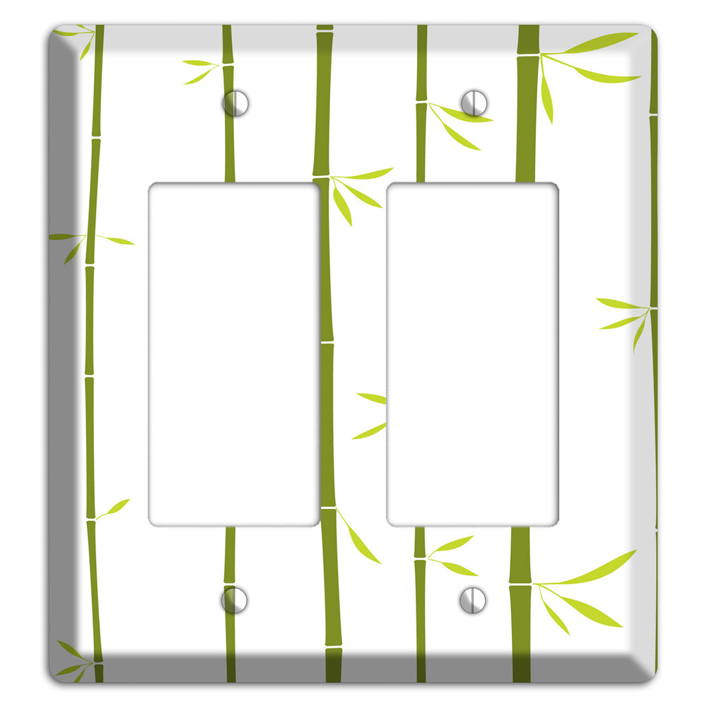 Green And White Bamboo 2 Rocker Wallplate