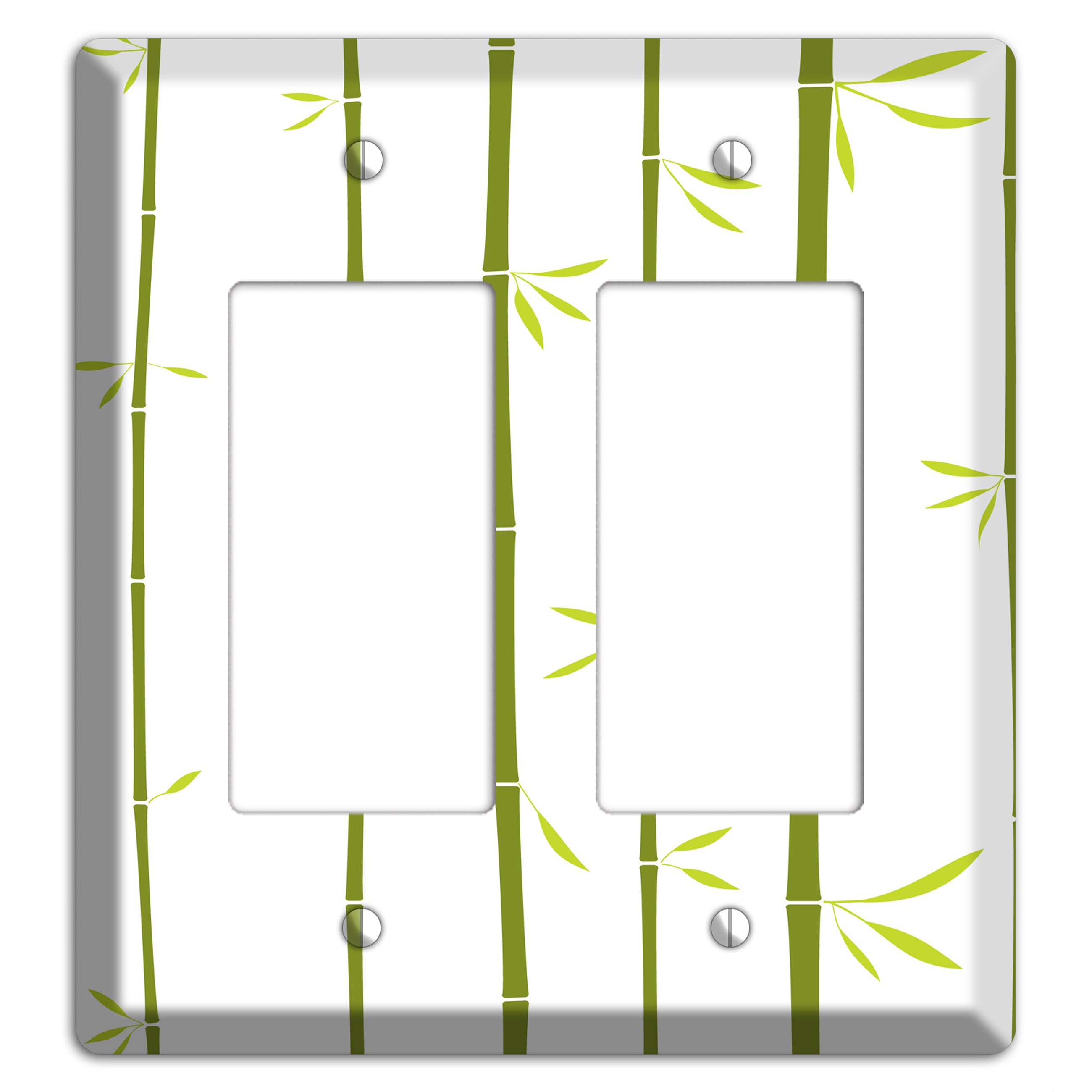 Green And White Bamboo 2 Rocker Wallplate