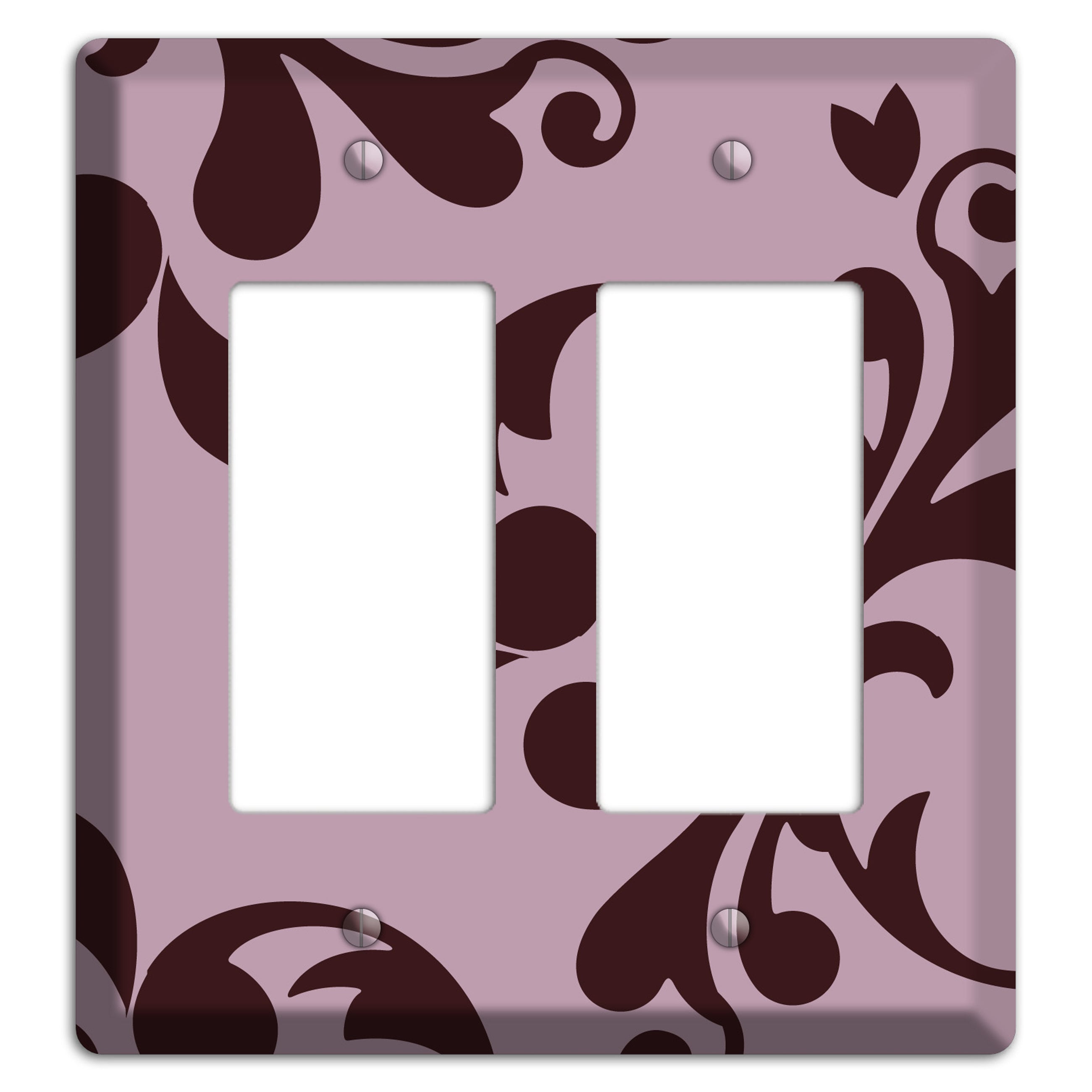 Dusty Rose and Burgundy Toile 2 Rocker Wallplate