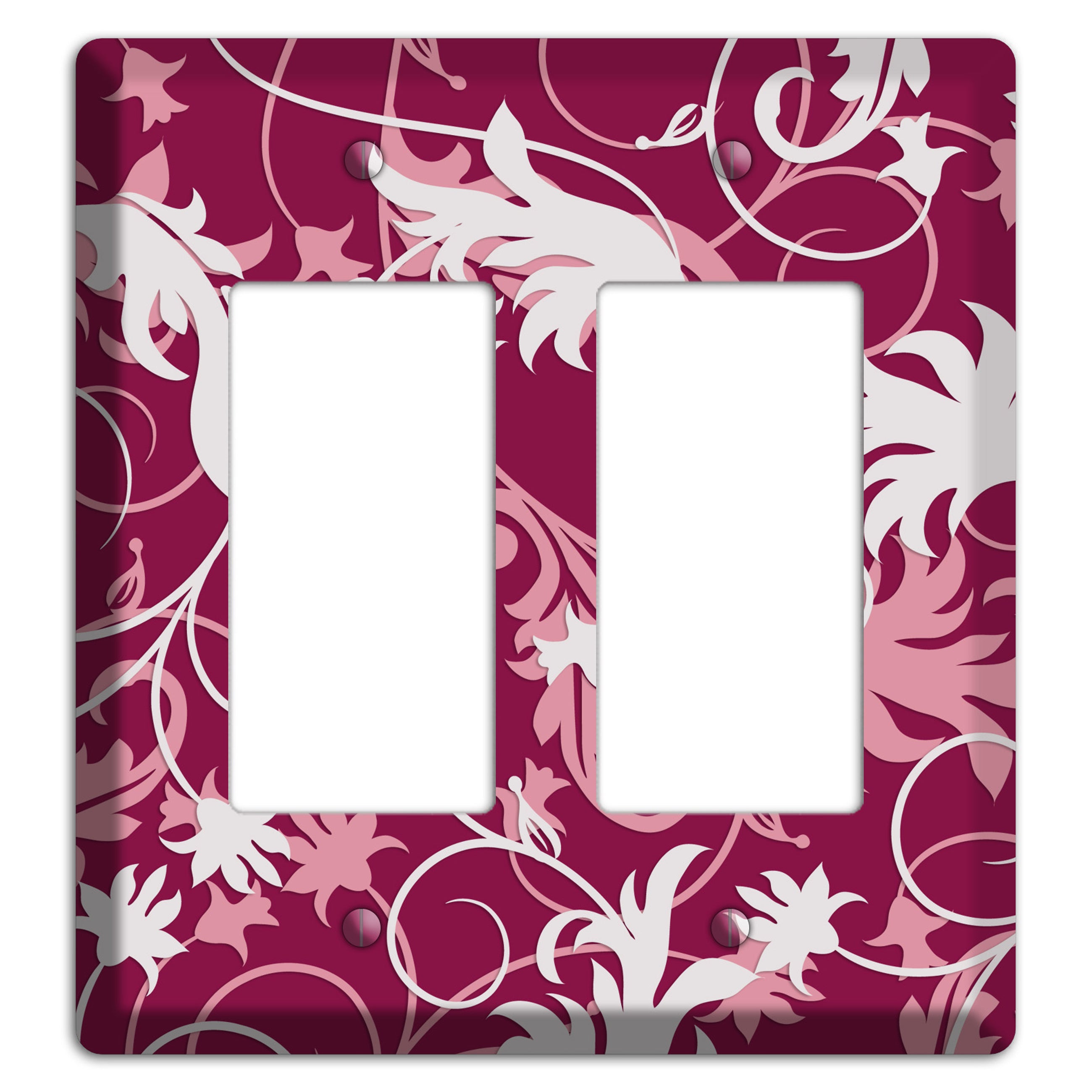 Fuschia and Pink Victorian Sprig 2 Rocker Wallplate