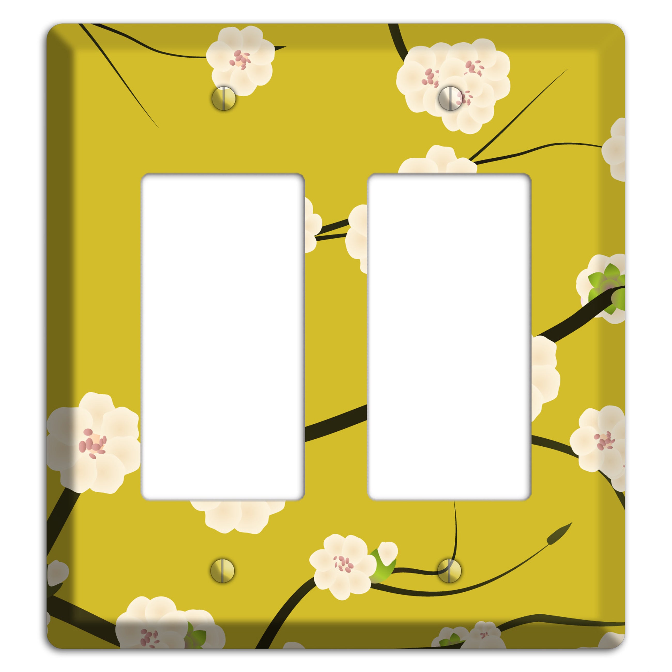 Yellow Chery Blossoms 2 Rocker Wallplate