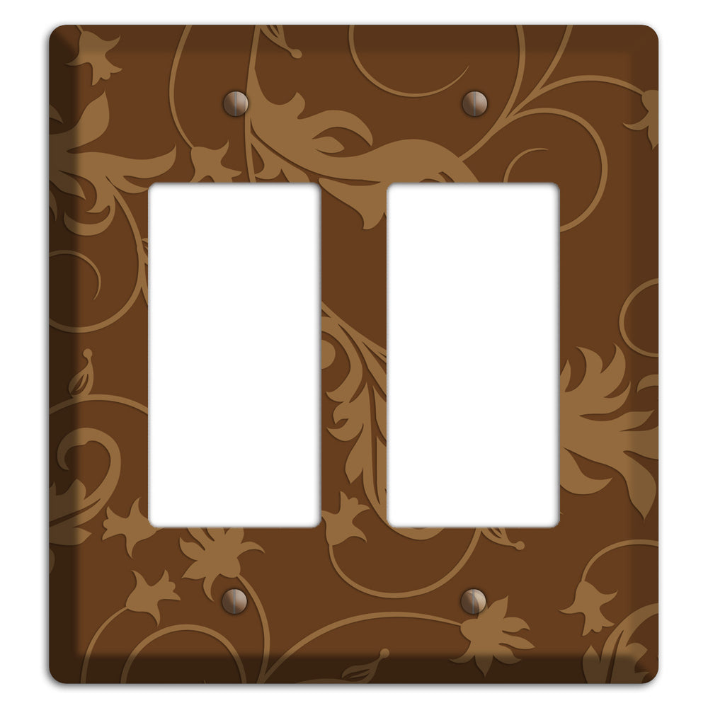 Brown Victorian Sprig 2 Rocker Wallplate