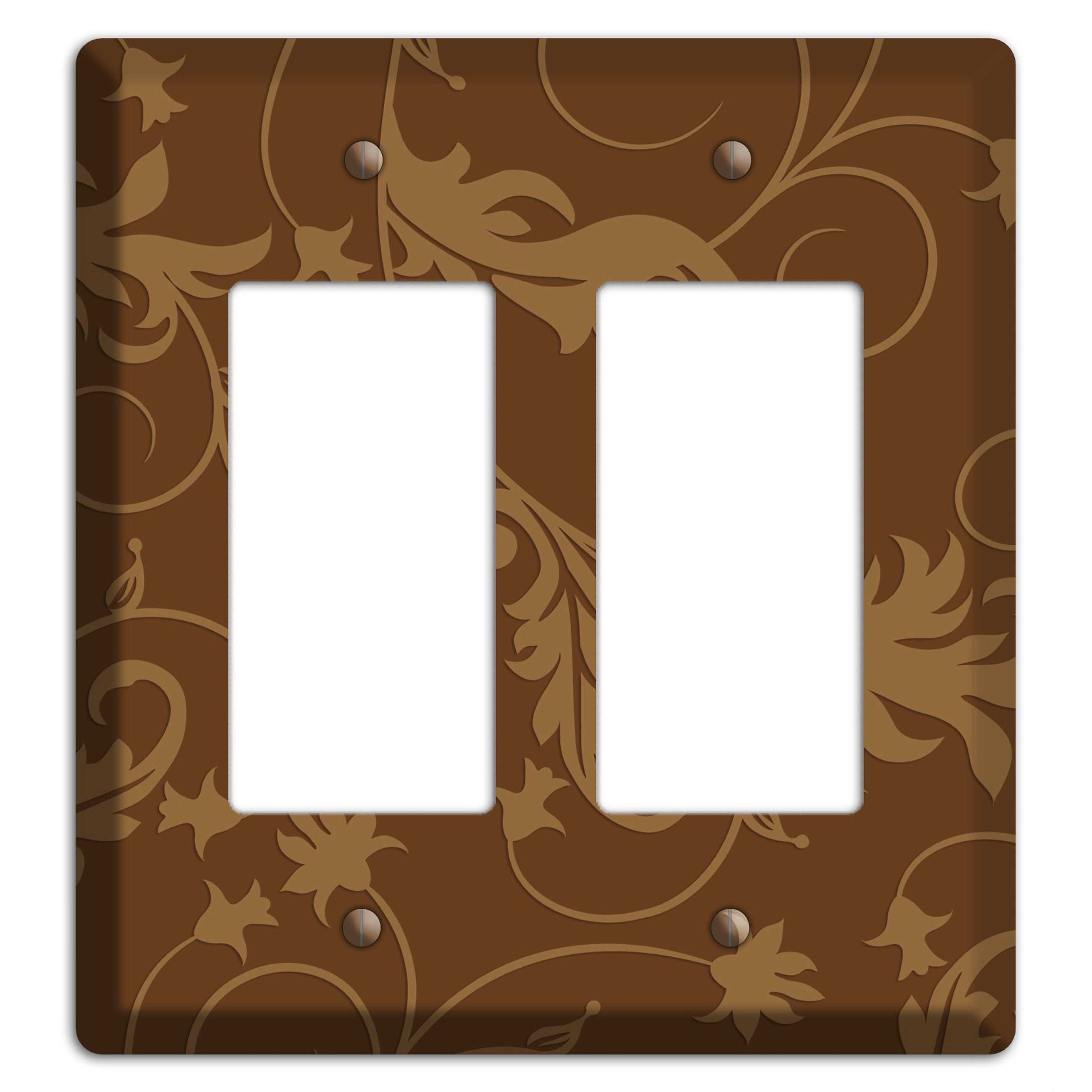 Brown Victorian Sprig 2 Rocker Wallplate