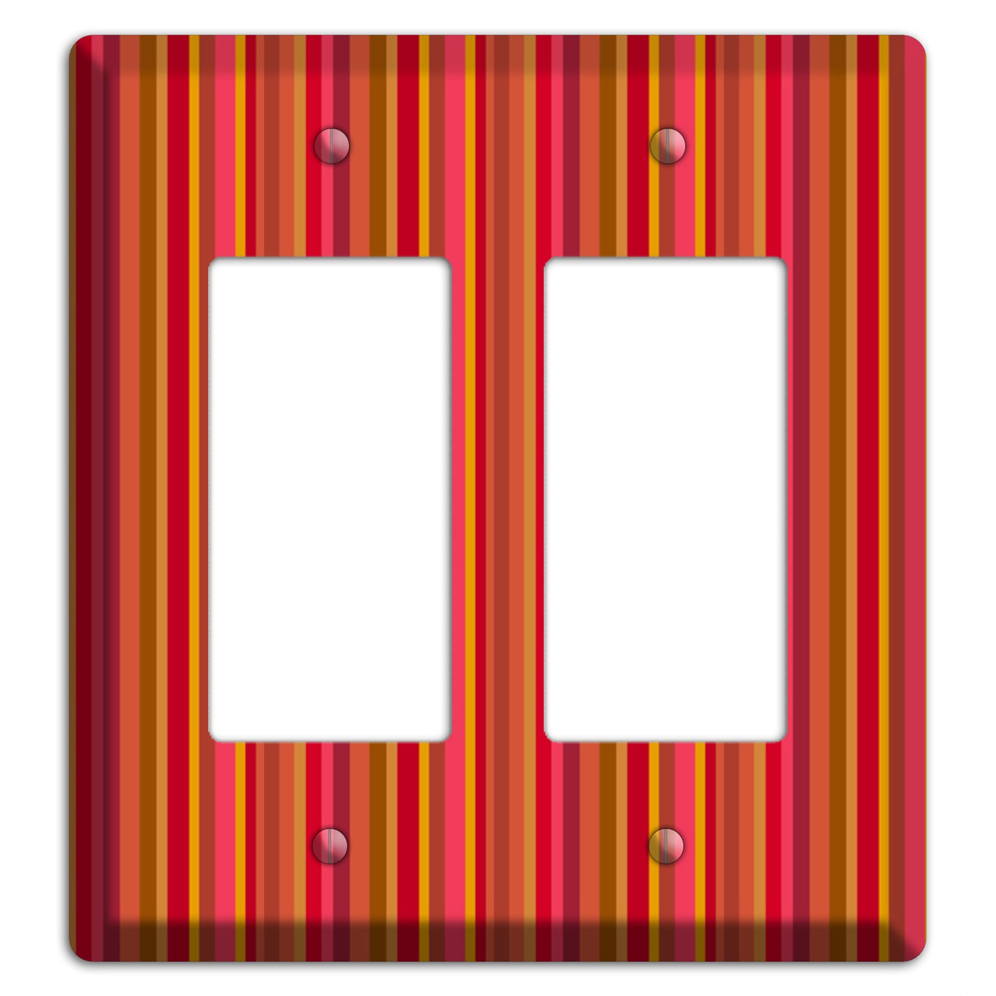 Multi Red Vertical Stripes 2 Rocker Wallplate