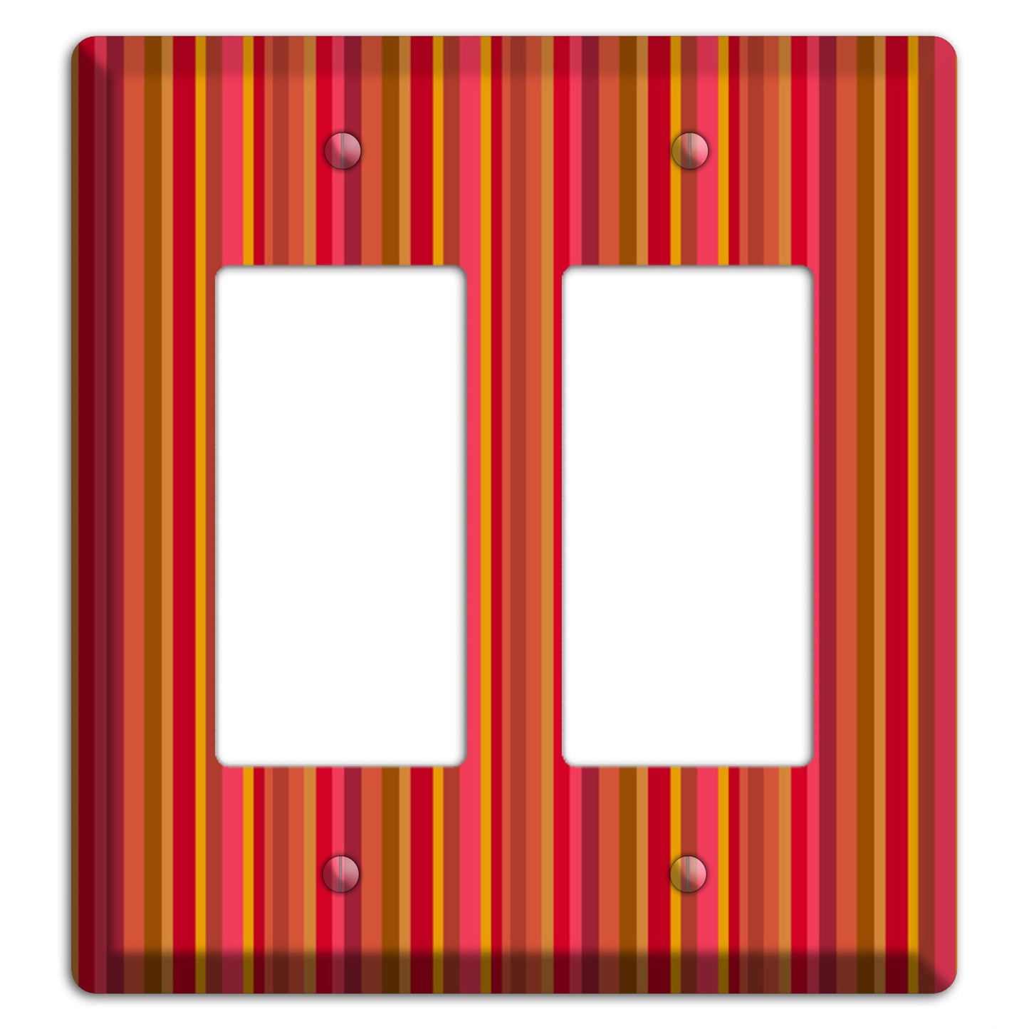 Multi Red Vertical Stripes 2 Rocker Wallplate