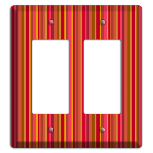 Multi Red Vertical Stripes 2 Rocker Wallplate