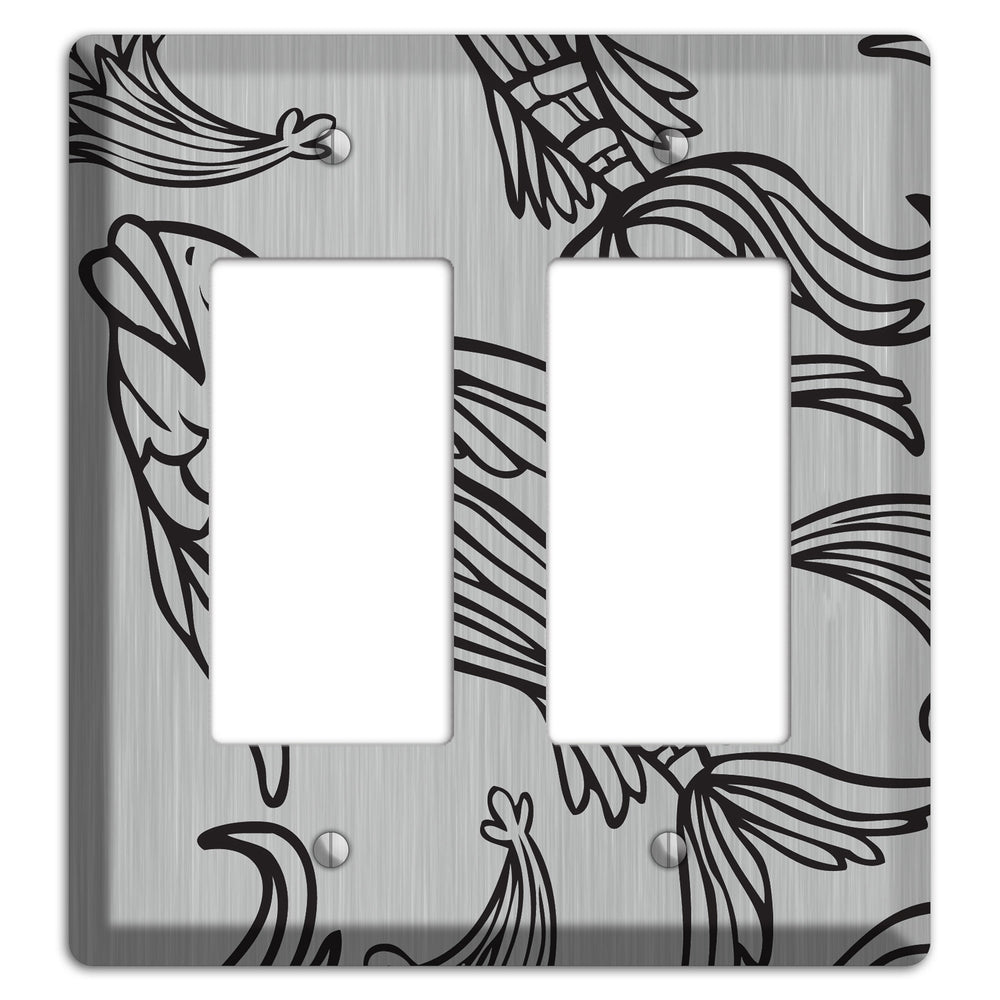 Black Koi Stainless Steel 2 Rocker Wallplate