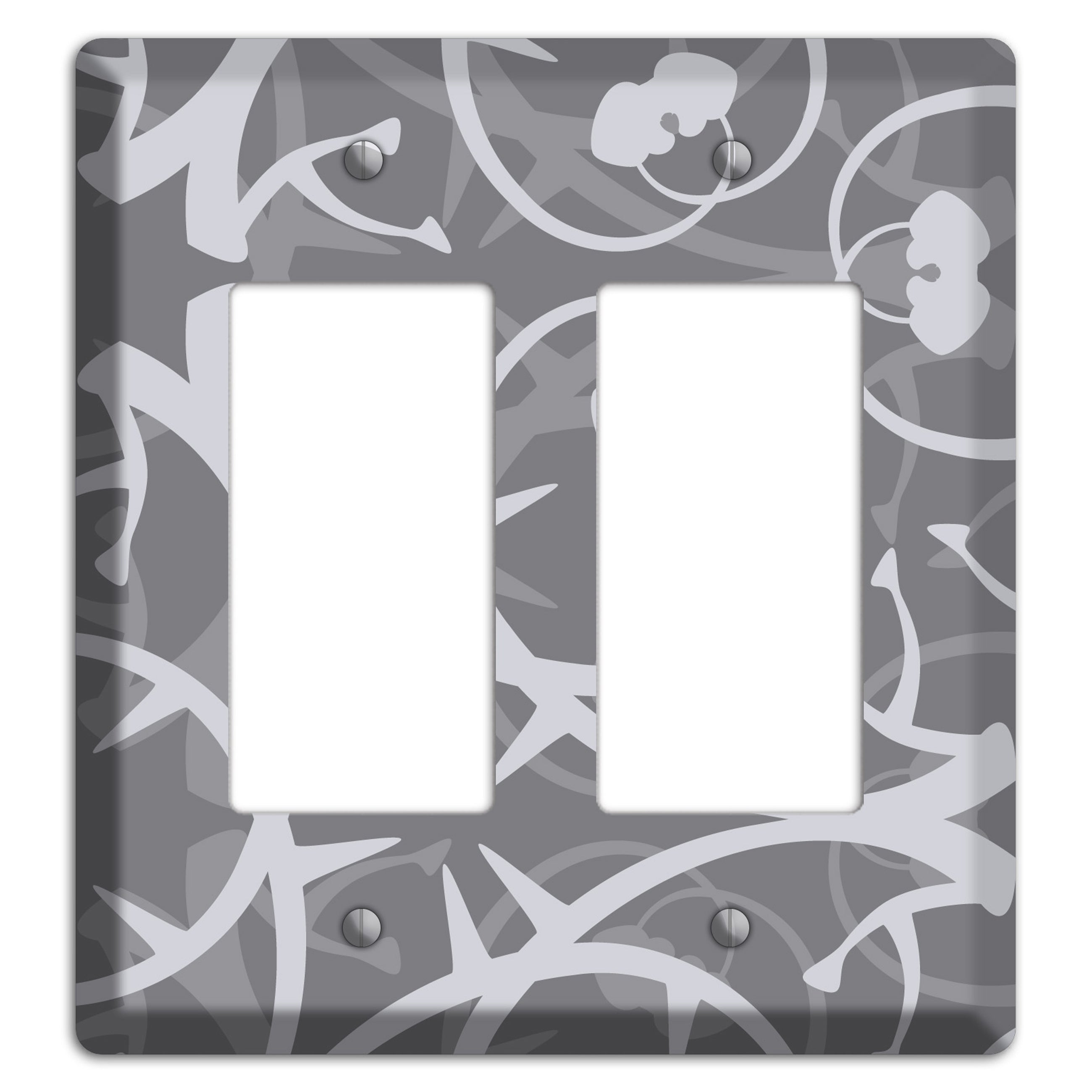 Grey Abstract Swirl 2 Rocker Wallplate