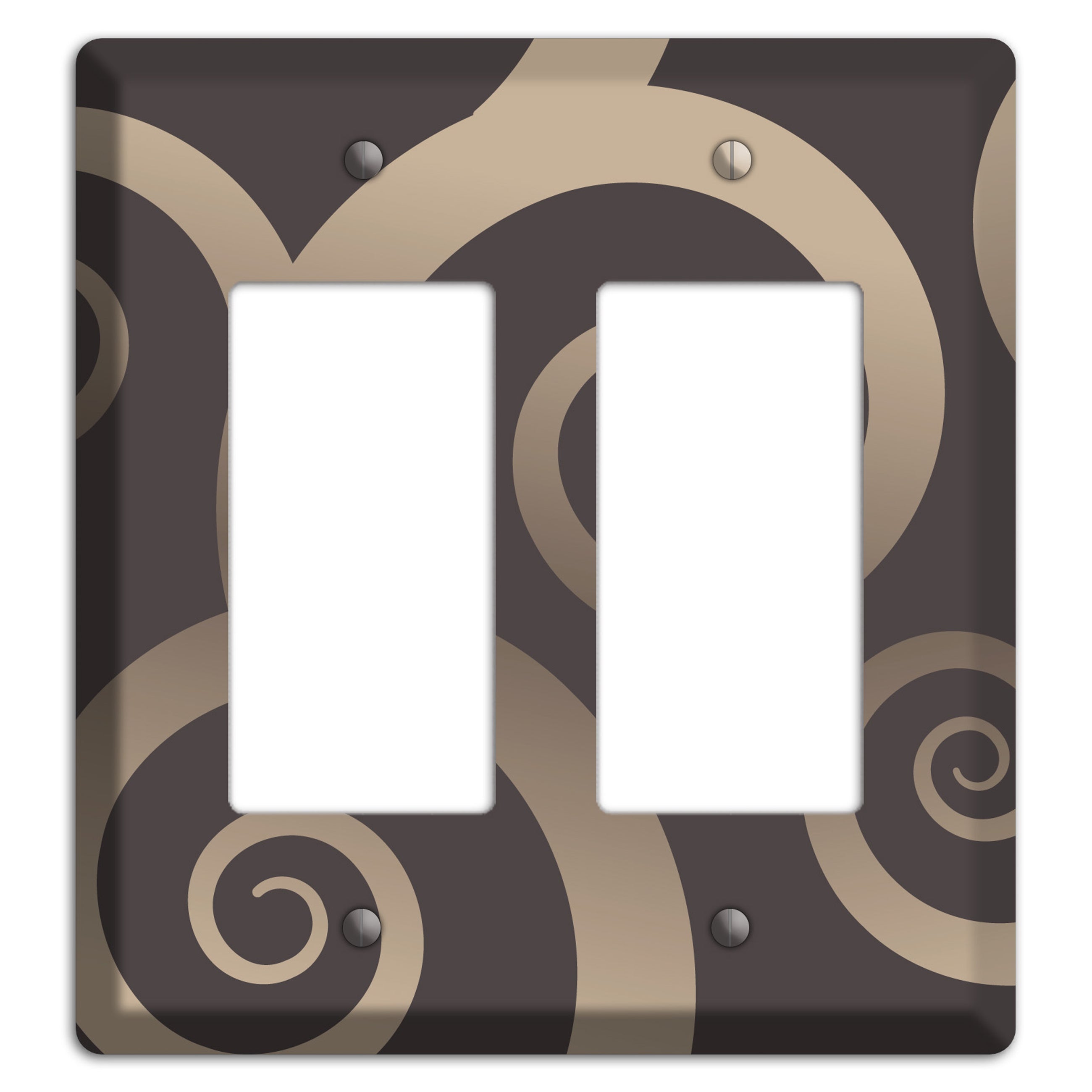 Brown with Beige Large Swirl 2 Rocker Wallplate