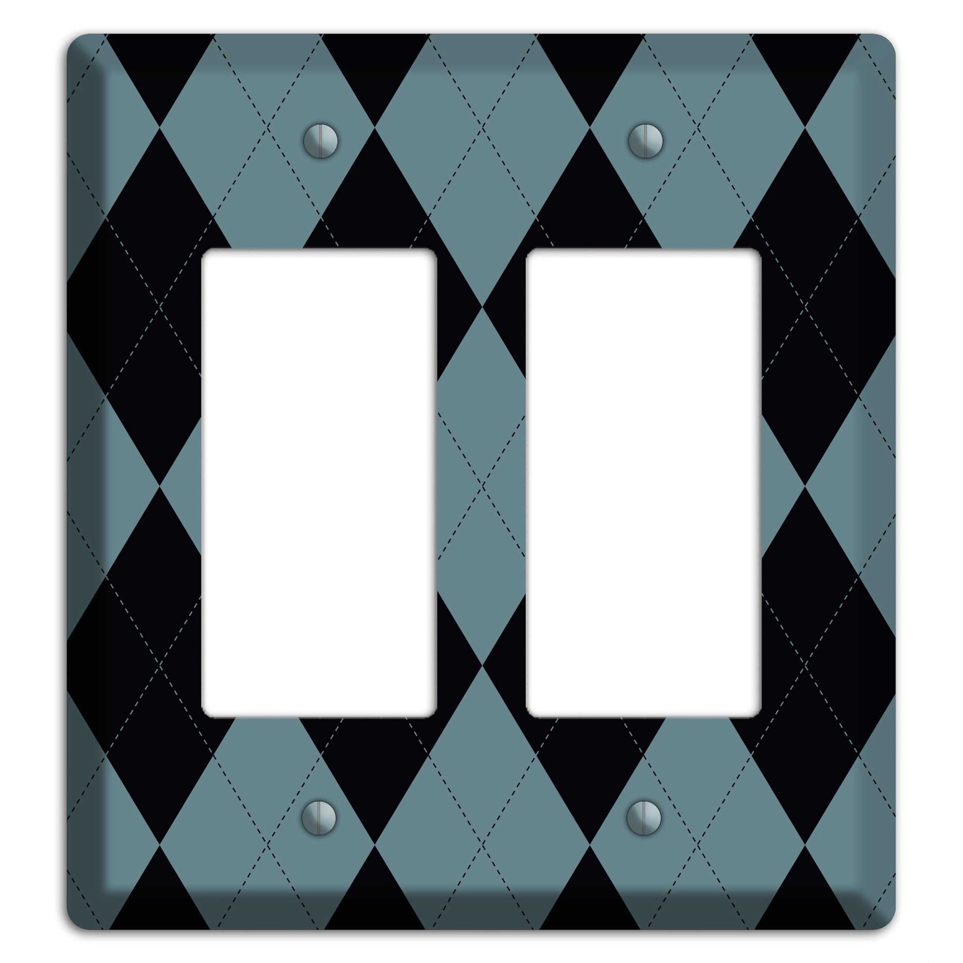 Blue and Black Argyle 2 Rocker Wallplate
