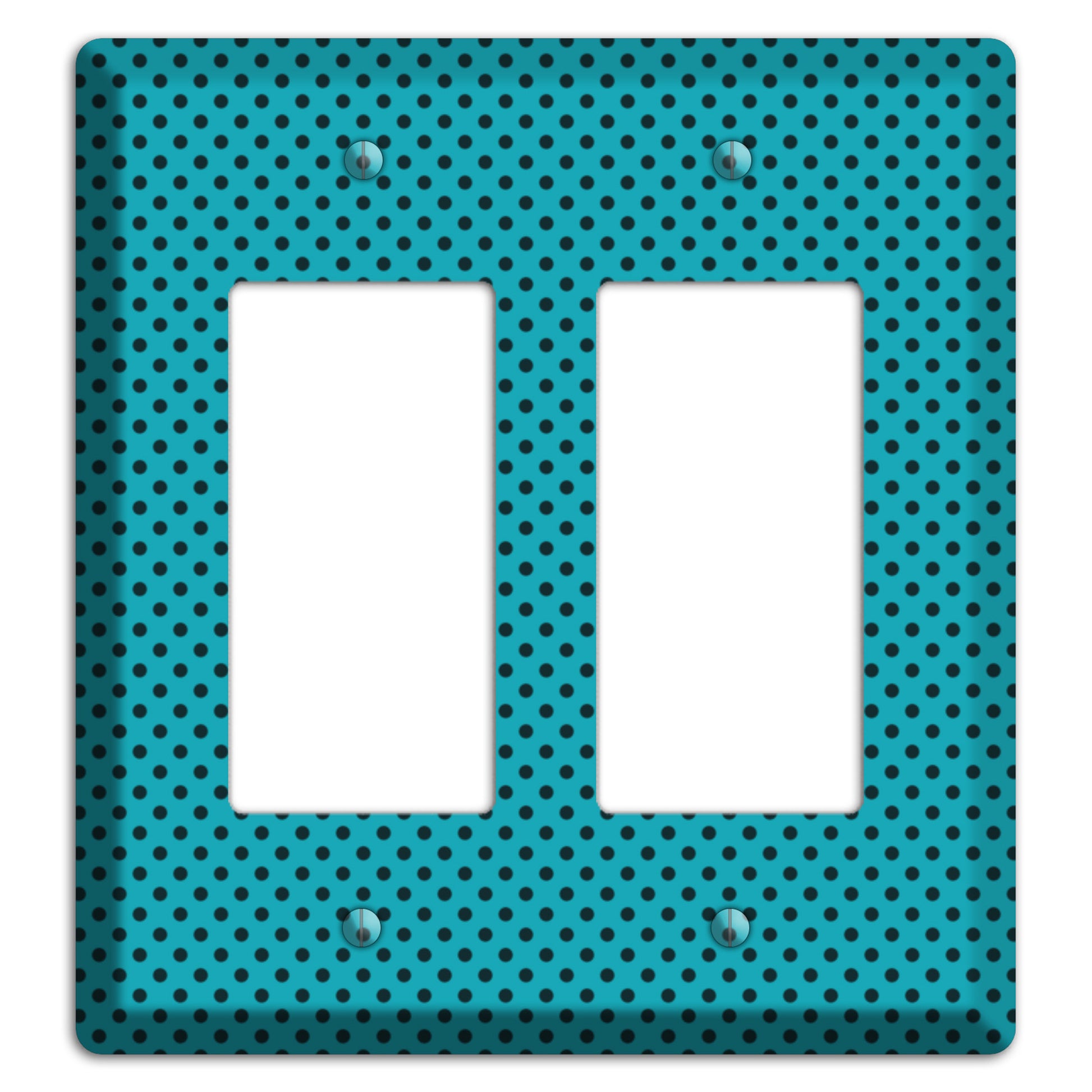 Turquoise with Polka Dots 2 Rocker Wallplate
