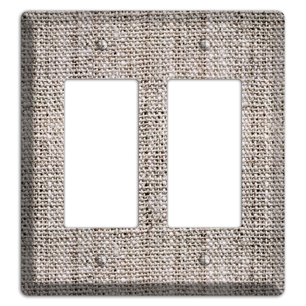Natural Gray Burlap 2 Rocker Wallplate