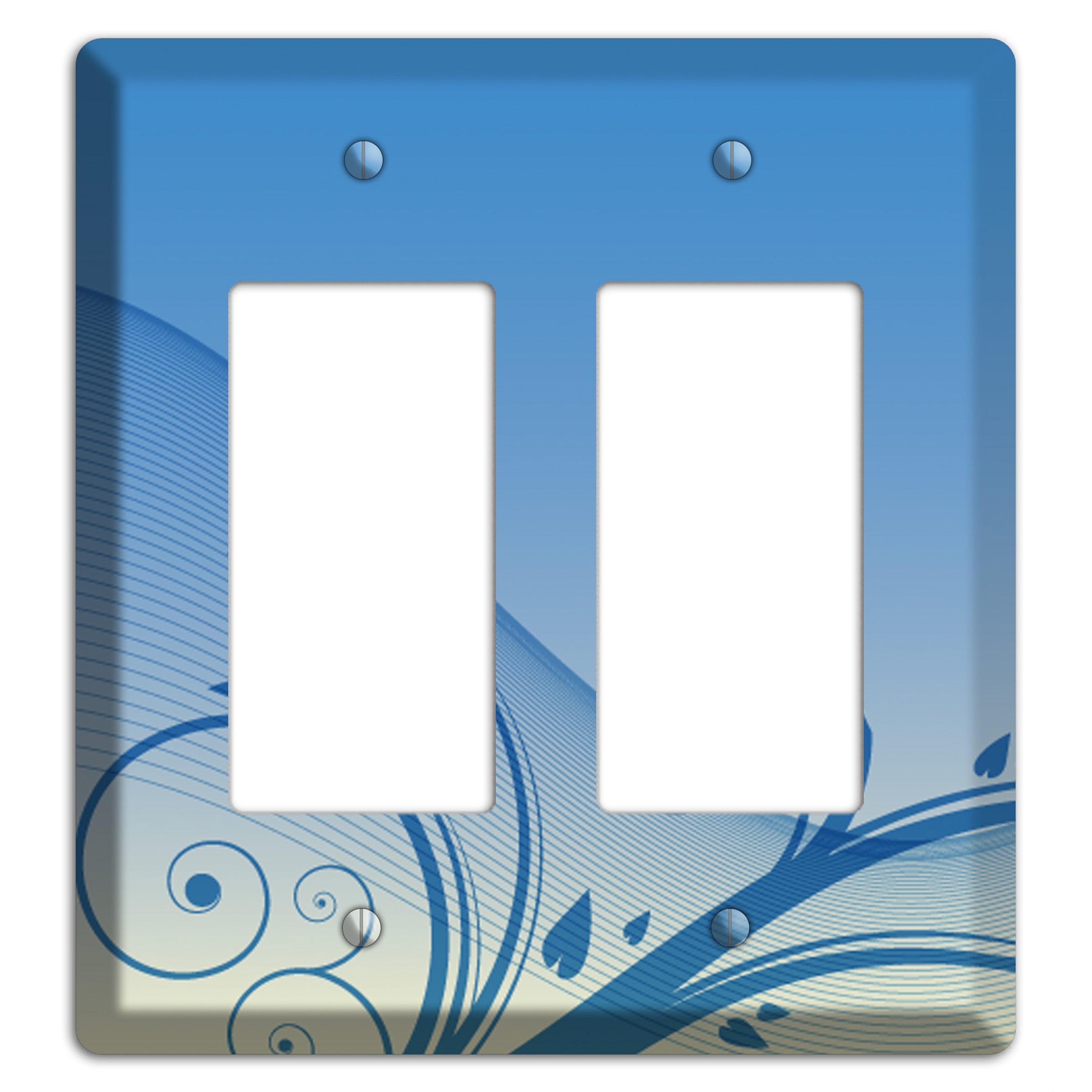 Blue Swirls 2 Rocker Wallplate