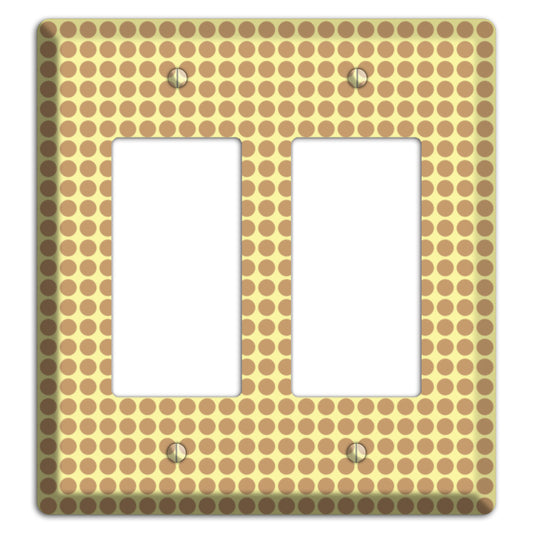 Yellow with Light Brown Tiled Small Dots 2 Rocker Wallplate