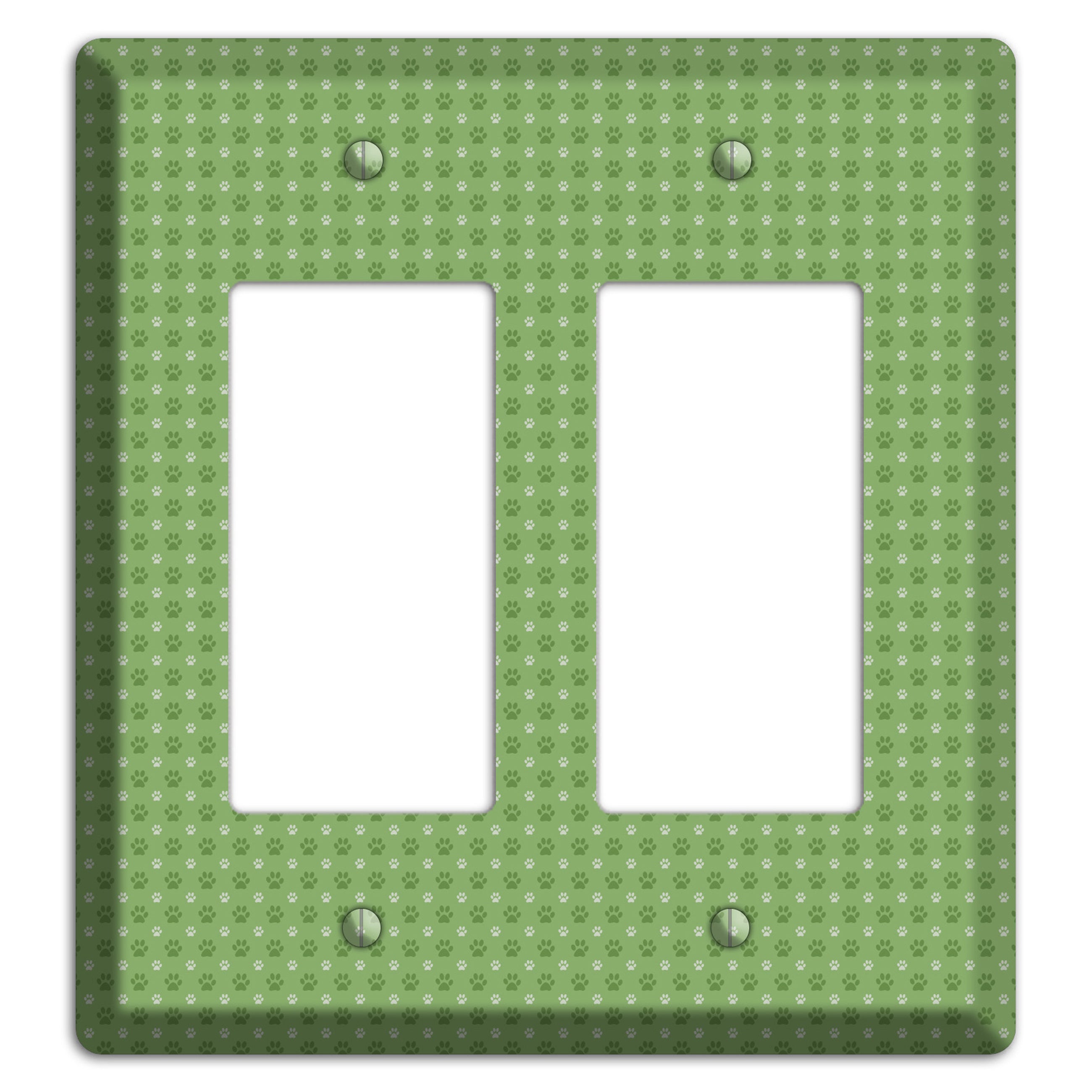 Green Paw Prints 2 Rocker Wallplate