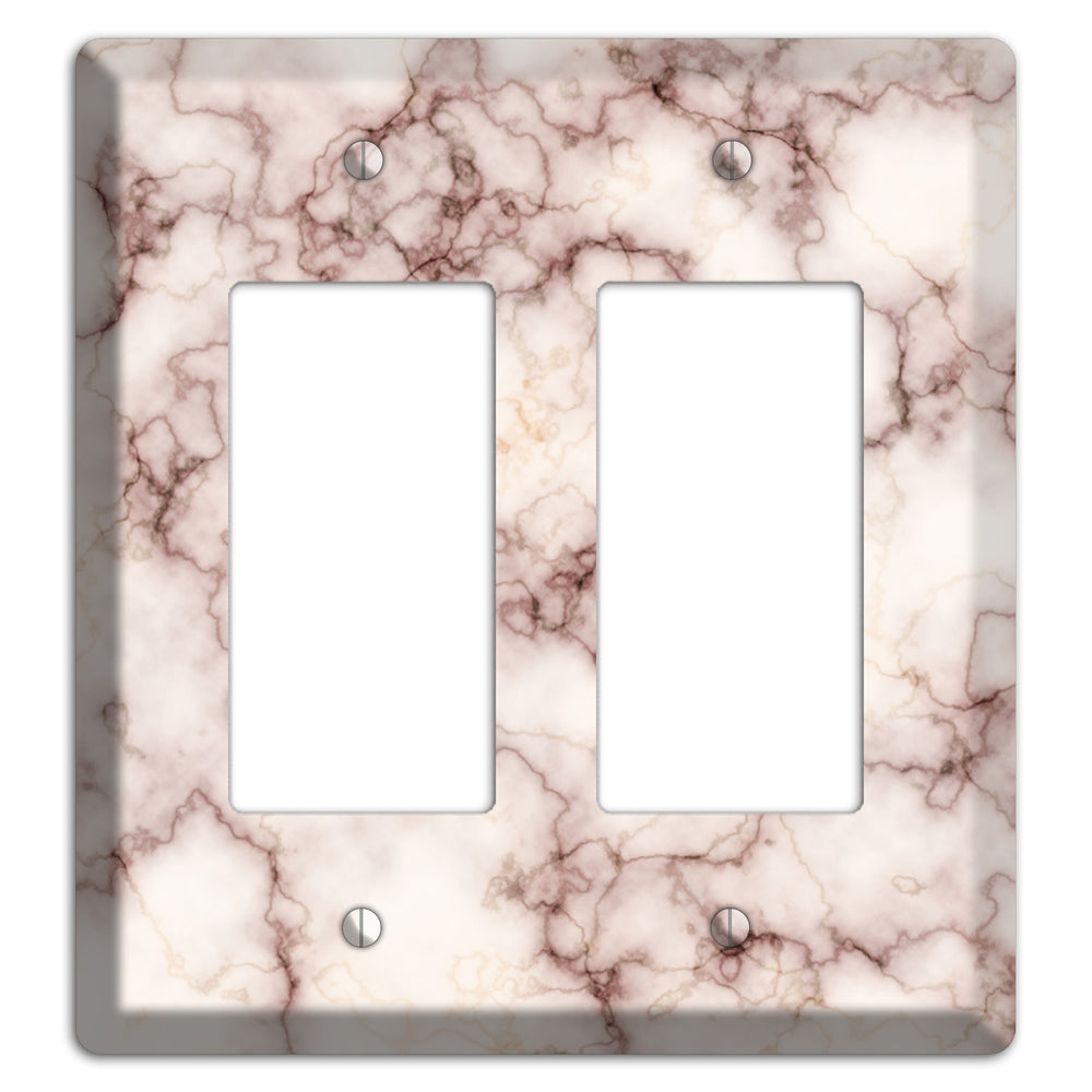 Burgundy Stained Marble 2 Rocker Wallplate