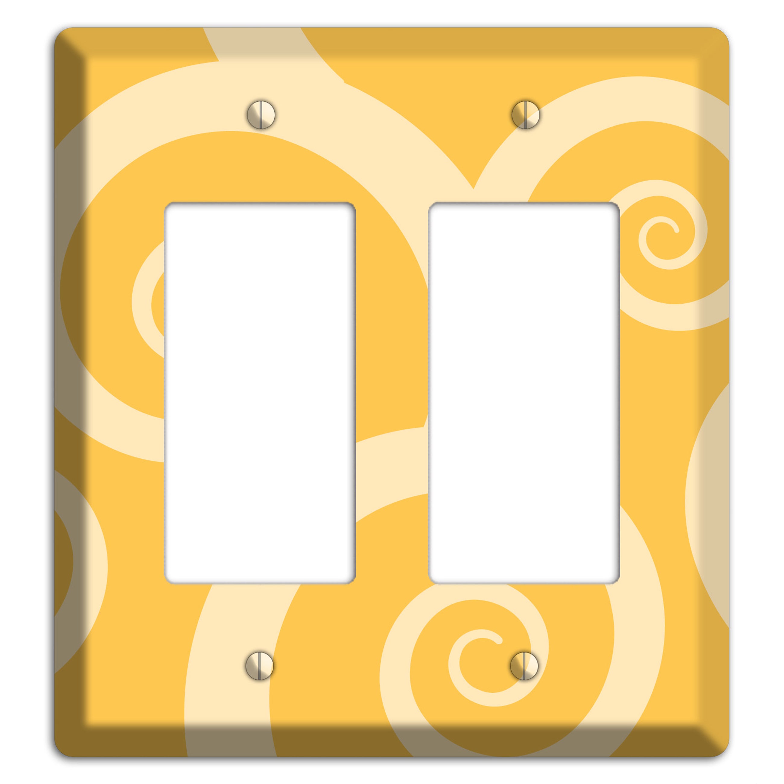 Yellow Tones Large Swirl 2 Rocker Wallplate