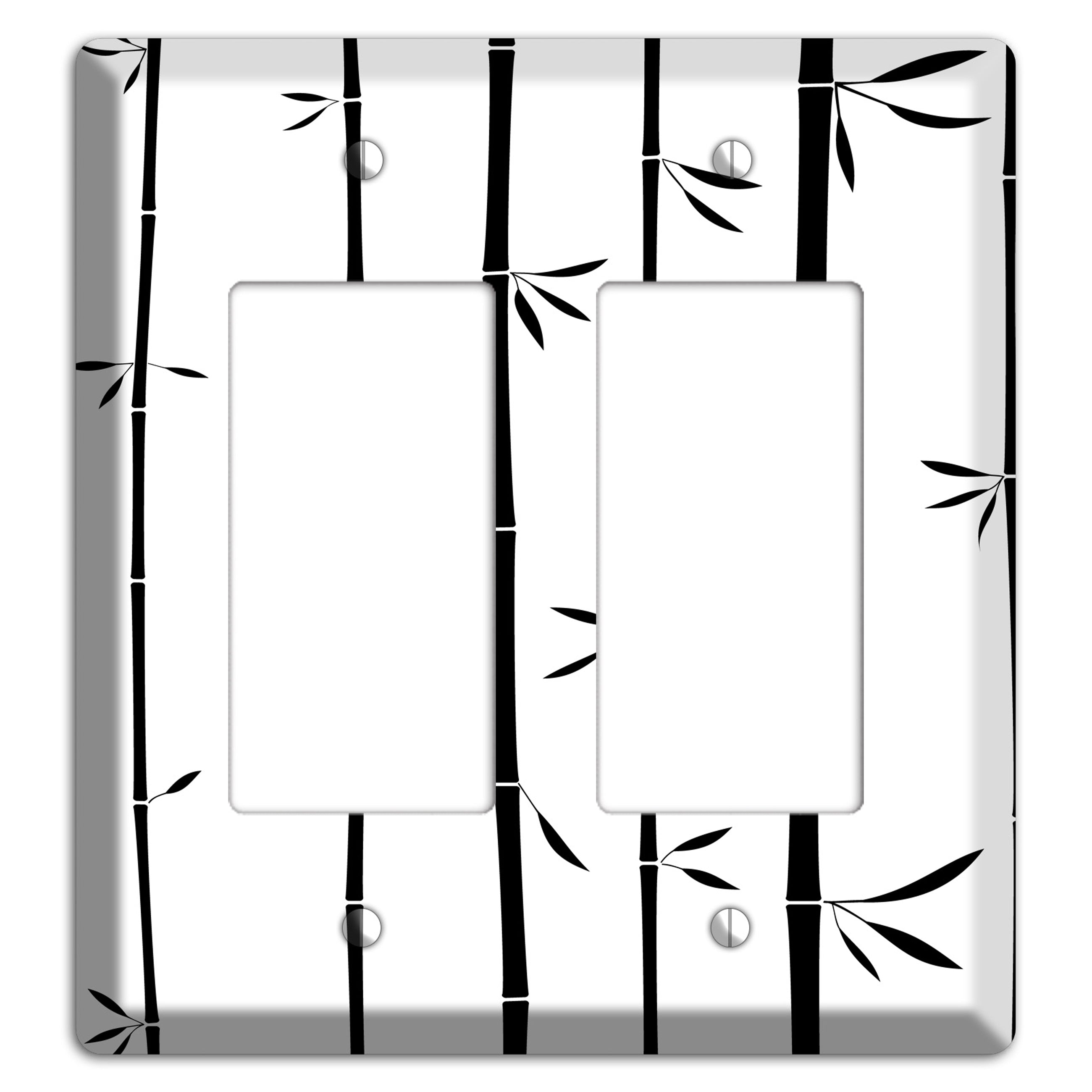 Black and White Bamboo 2 Rocker Wallplate