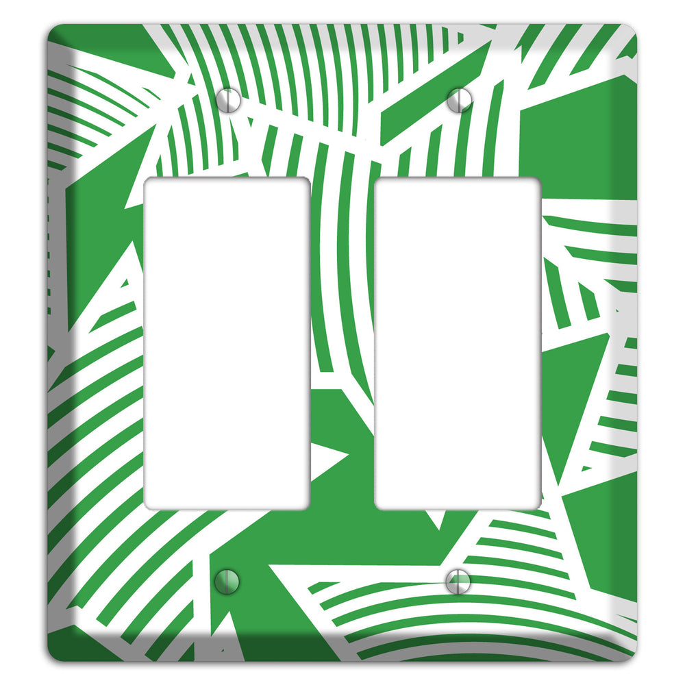 Green with Large White Stars 2 Rocker Wallplate