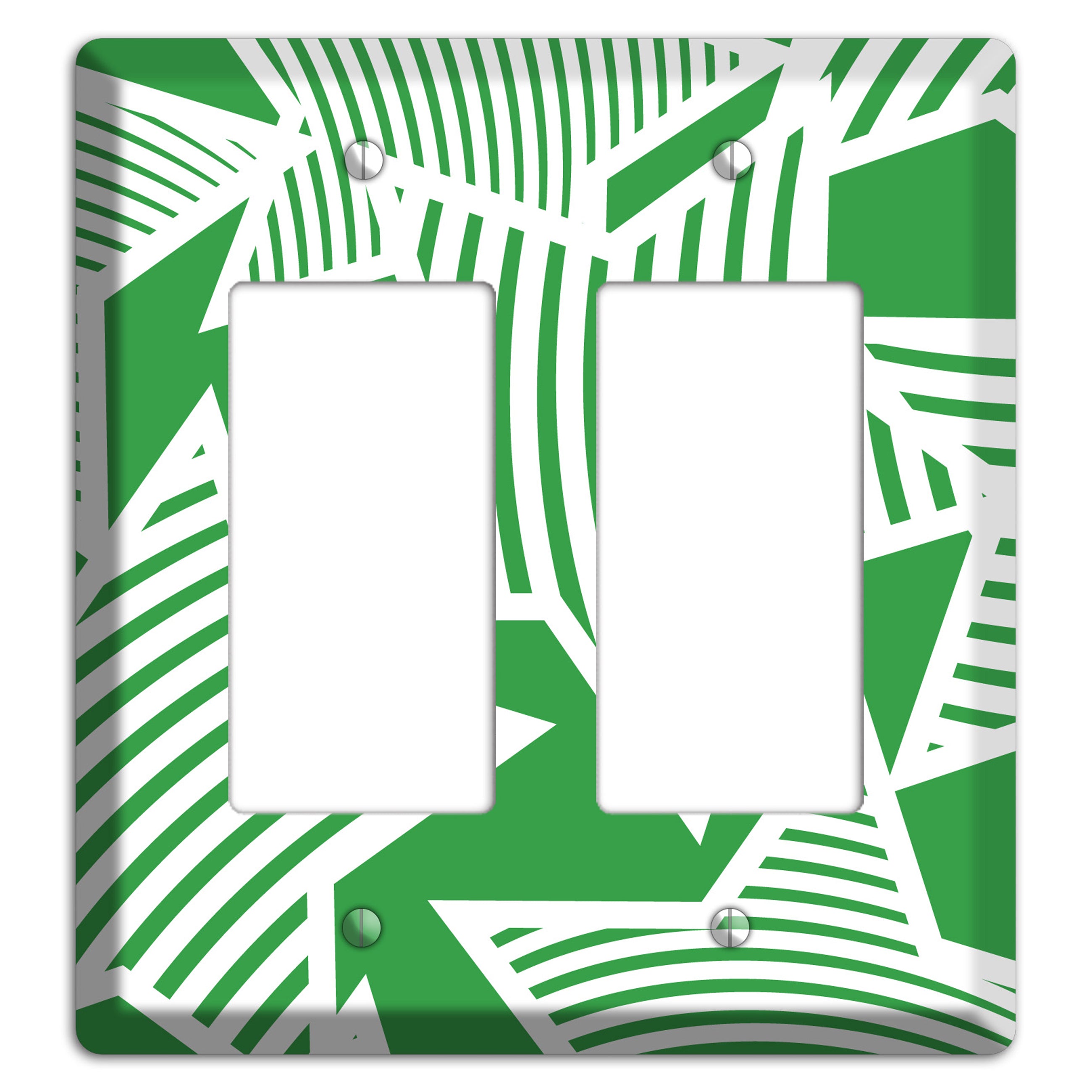 Green with Large White Stars 2 Rocker Wallplate