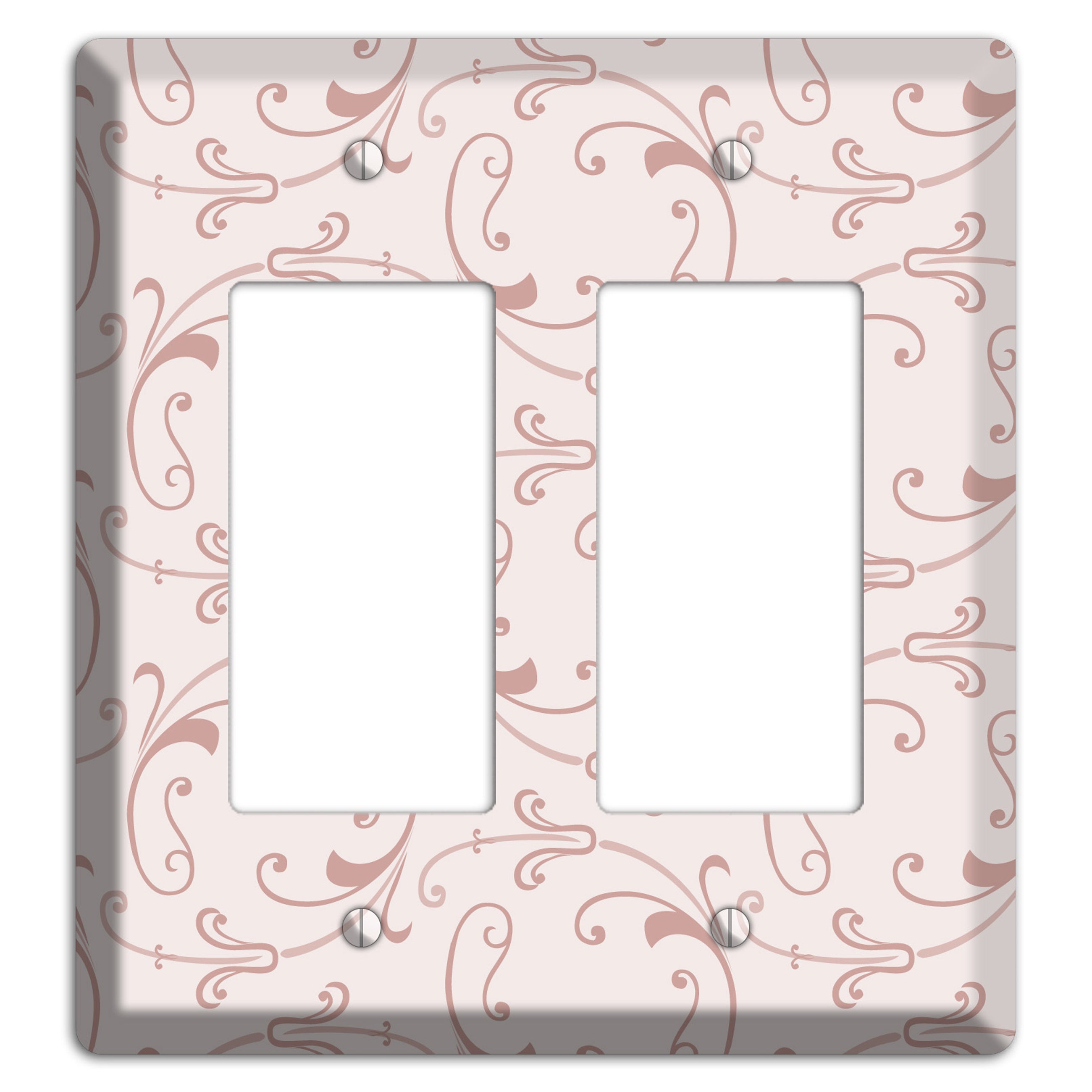 Dusty Rose Victorian Sprig 2 Rocker Wallplate