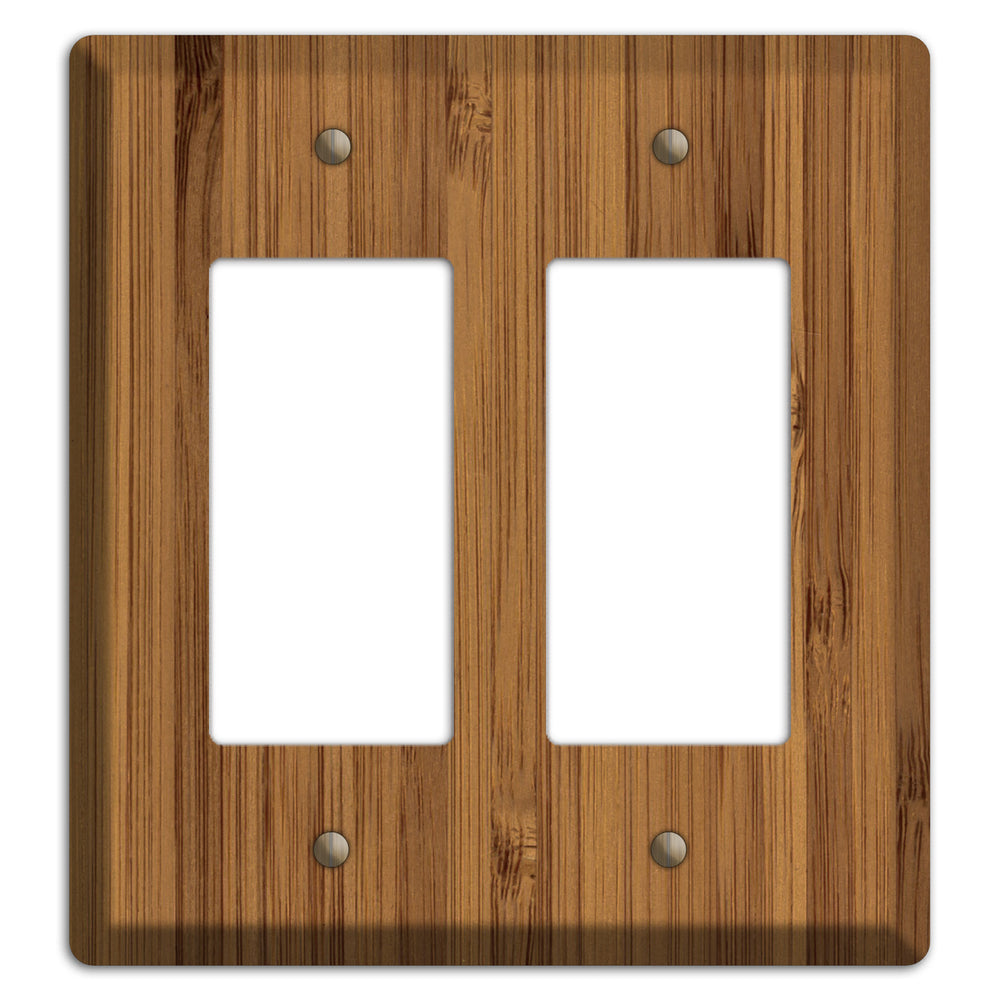 Caramel Bamboo Wood Double Rocker Cover Plate