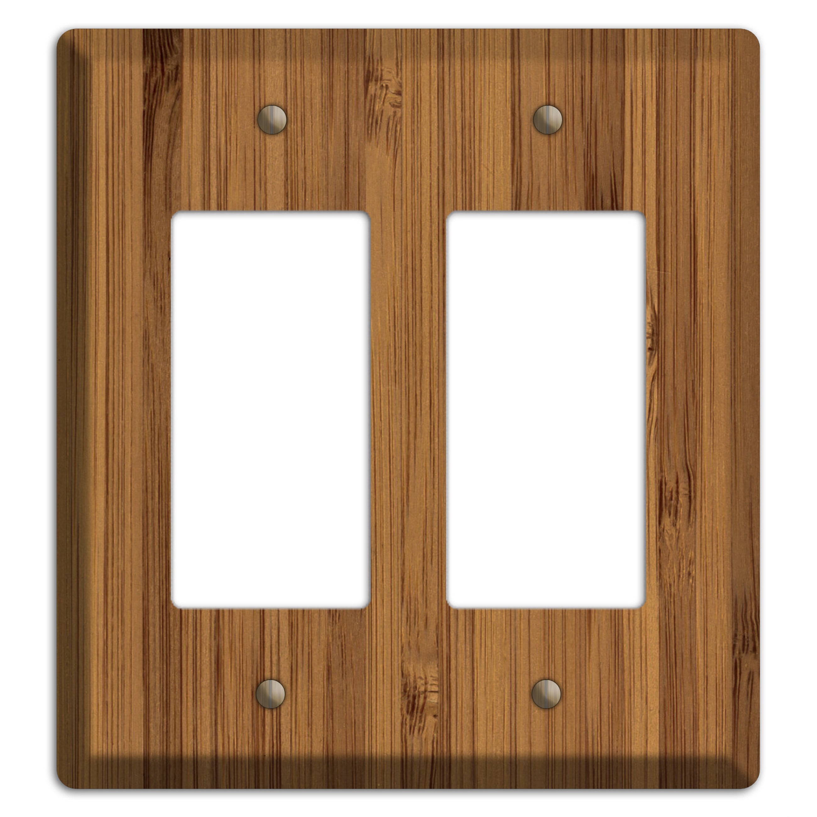 Caramel Bamboo Wood Double Rocker Cover Plate